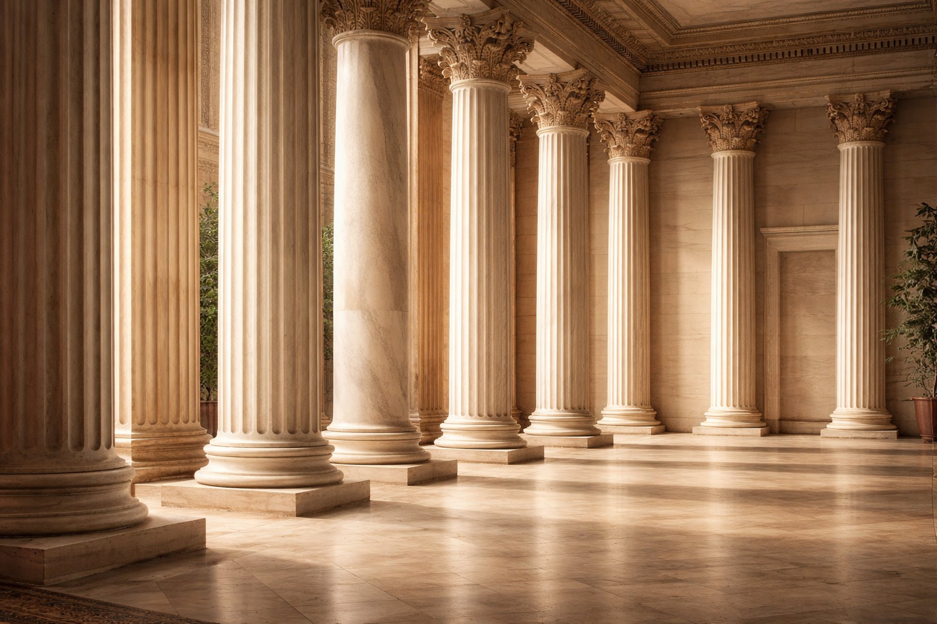 landscape photo of library hallway