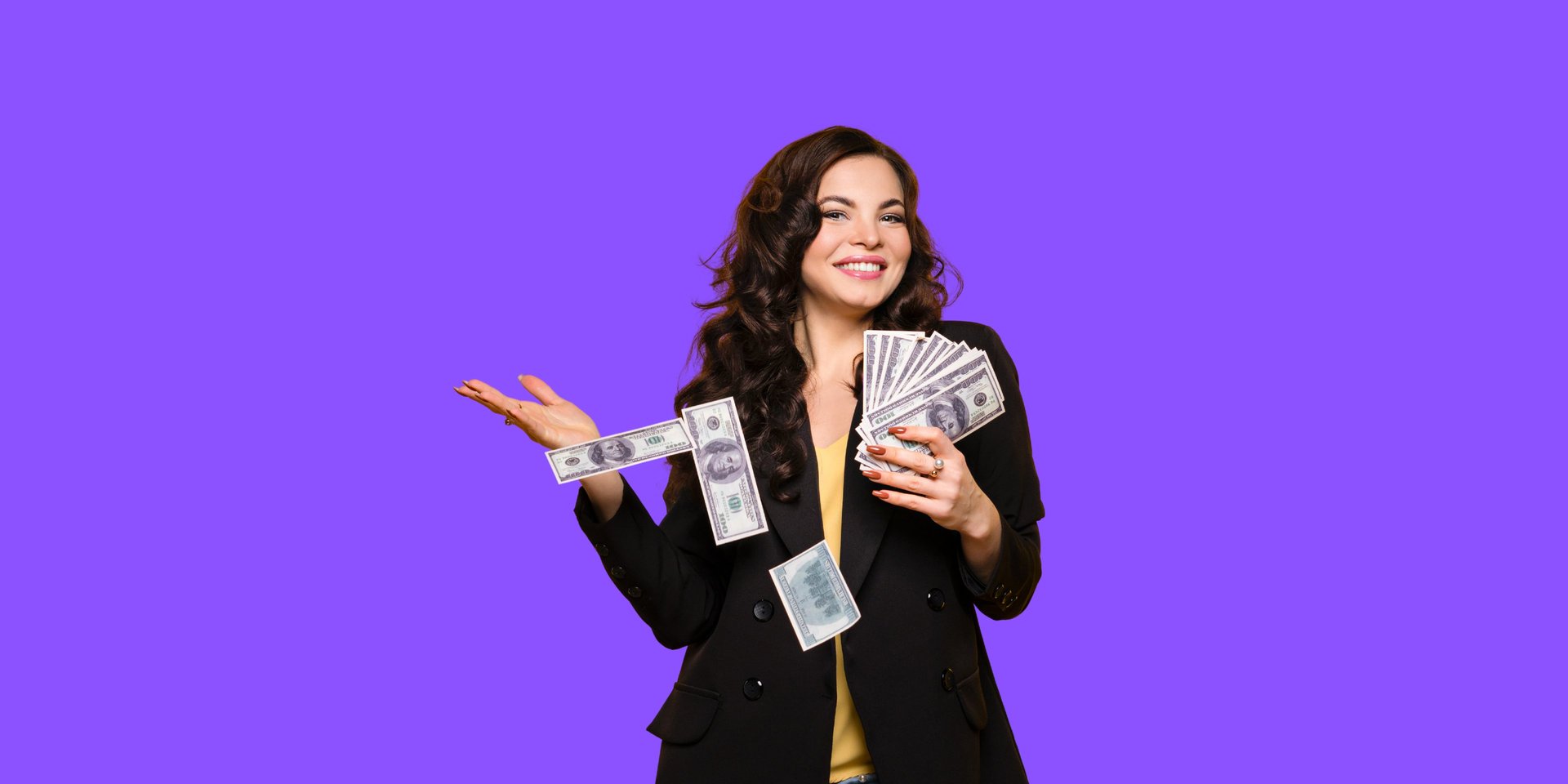 a woman holding a smart phone and shopping bags