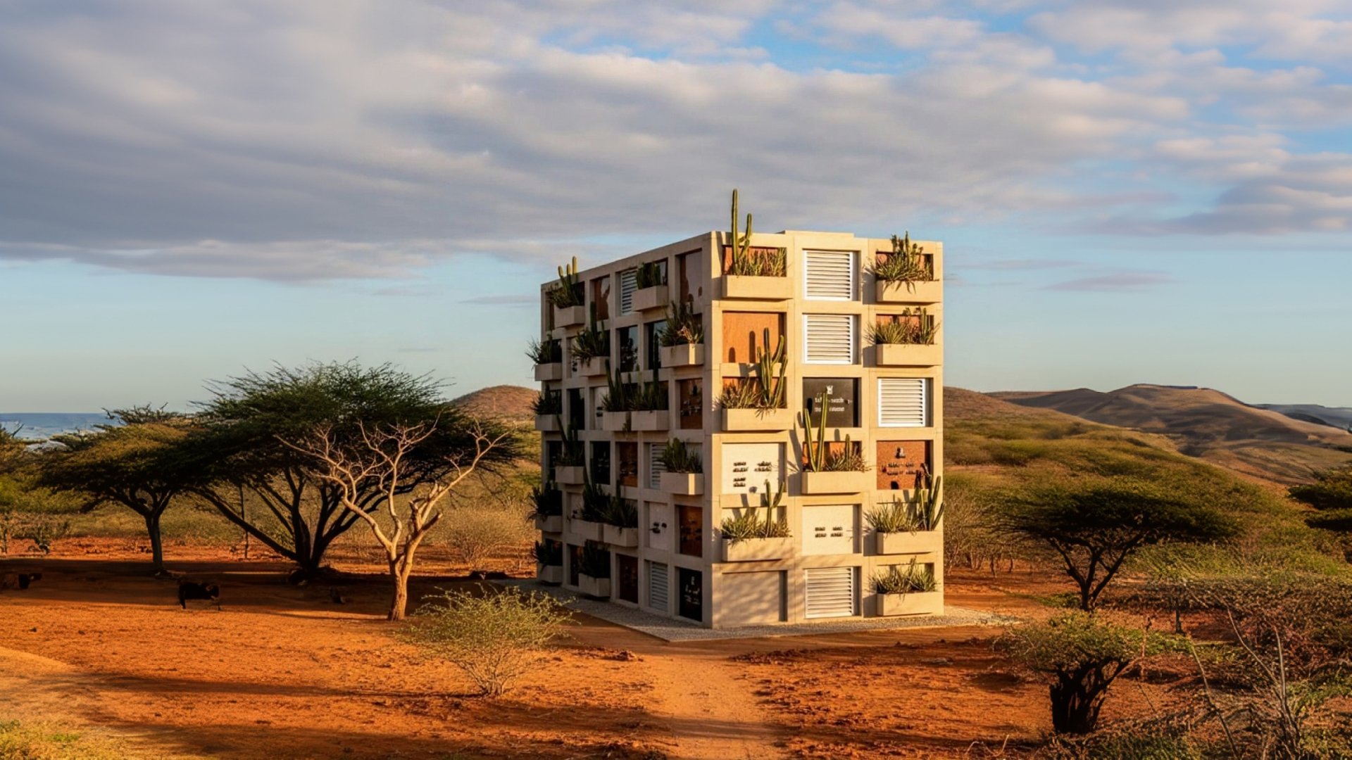 brown concrete Ganesha statue standing behind the plants