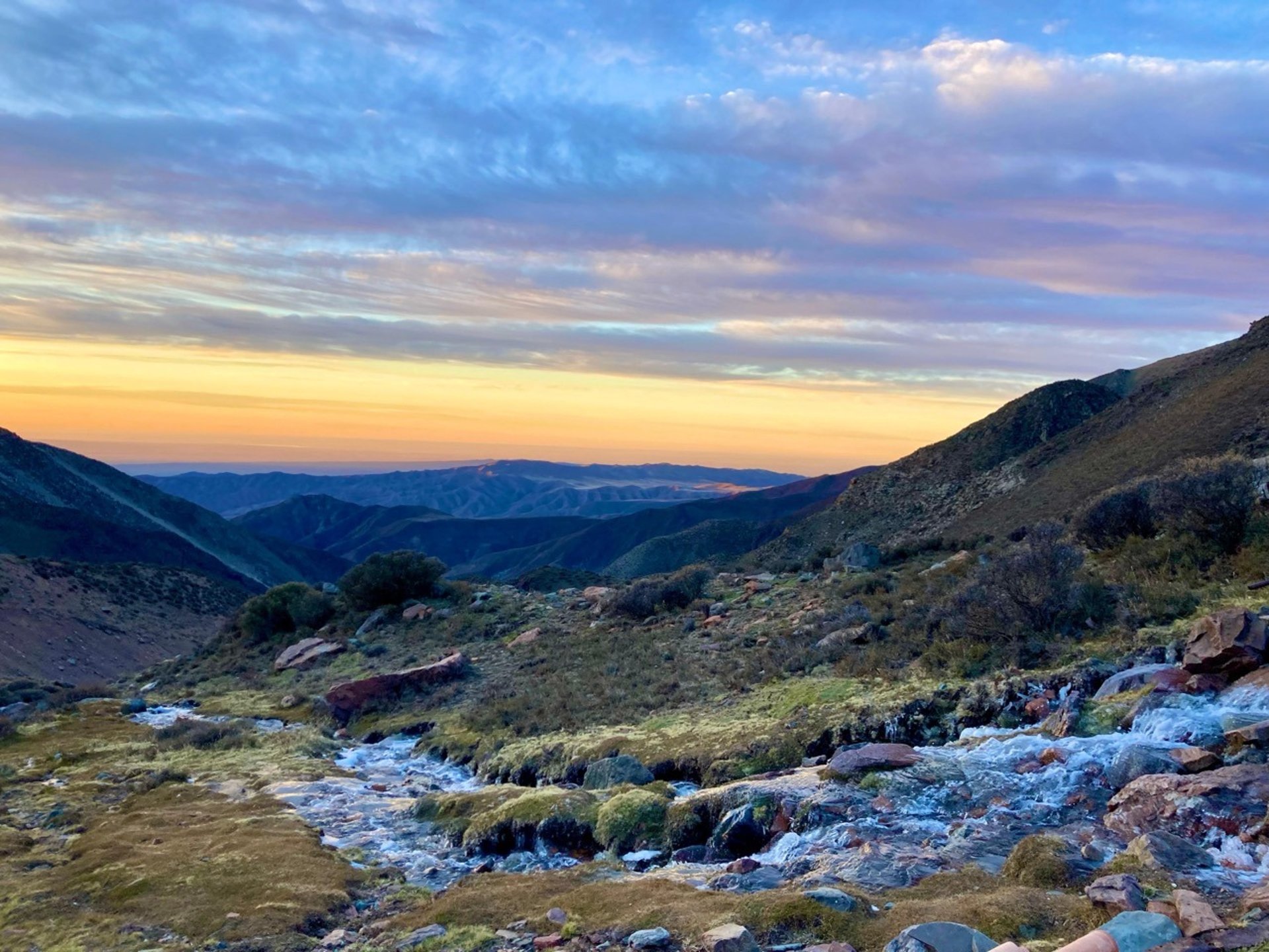 landscape in the Andes, beatiful view of a river and the mountains 