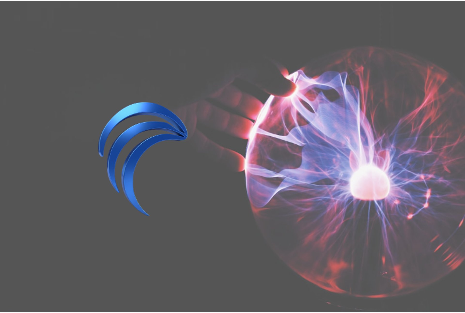 human hand holding plasma ball