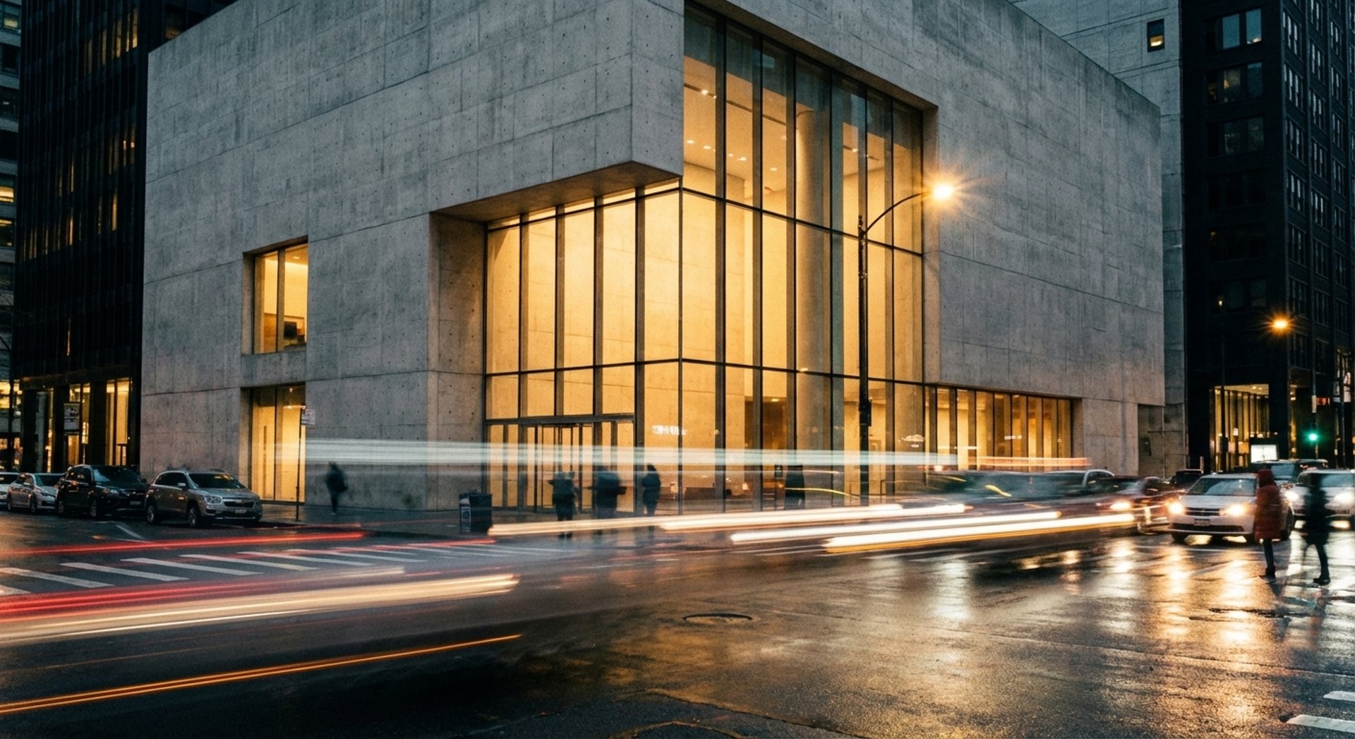 black and white concrete building