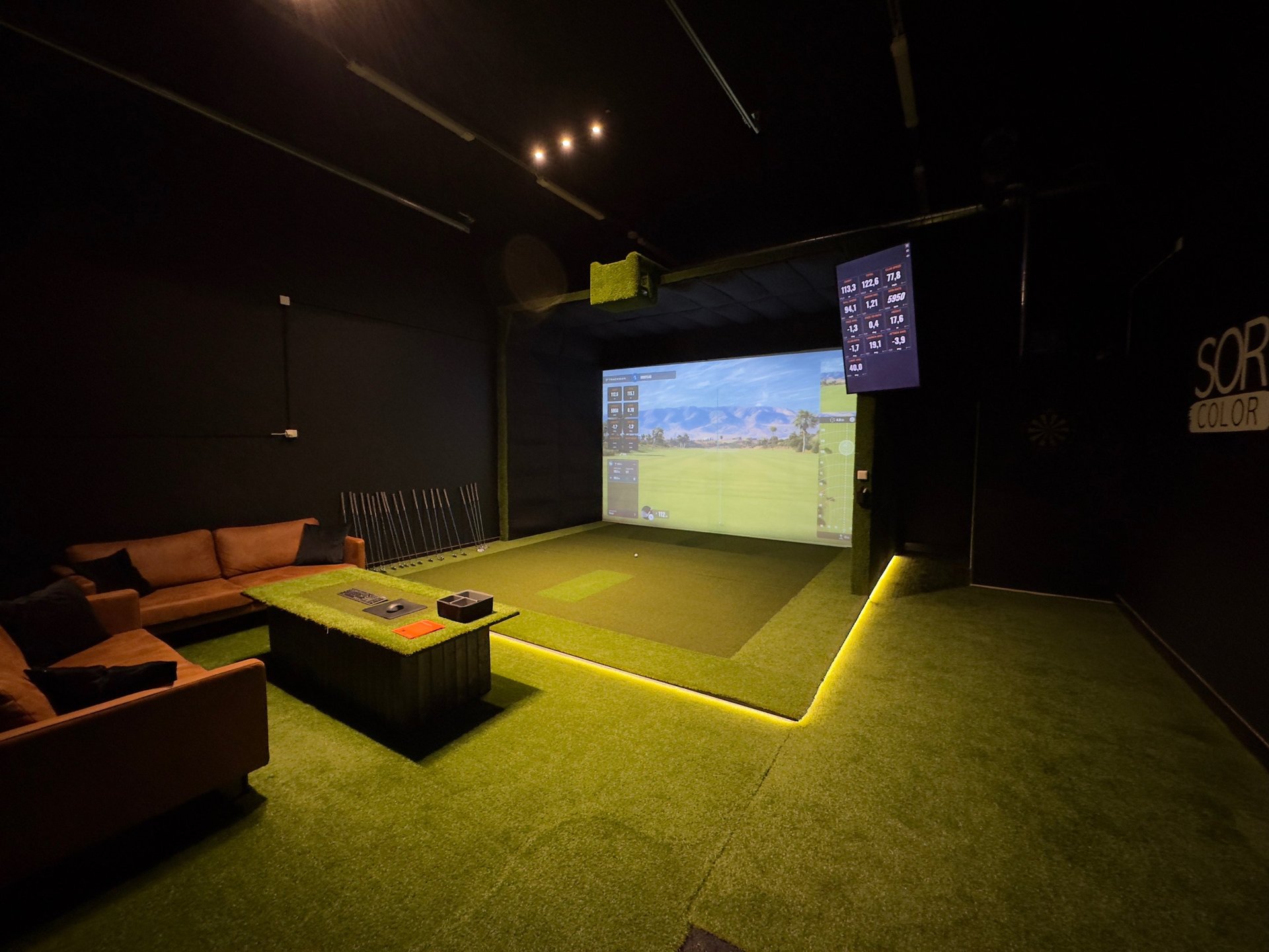 black and brown leather padded tub sofa