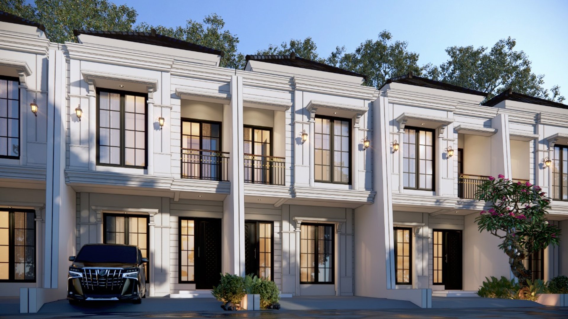 an abstract photo of a curved building with a blue sky in the background