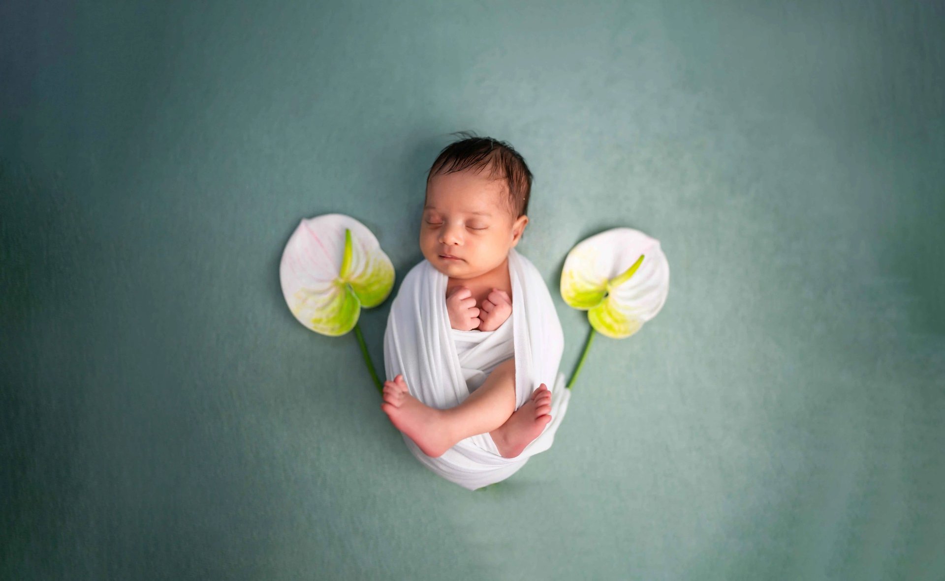 Sleeping newborn baby portrait captured during home session