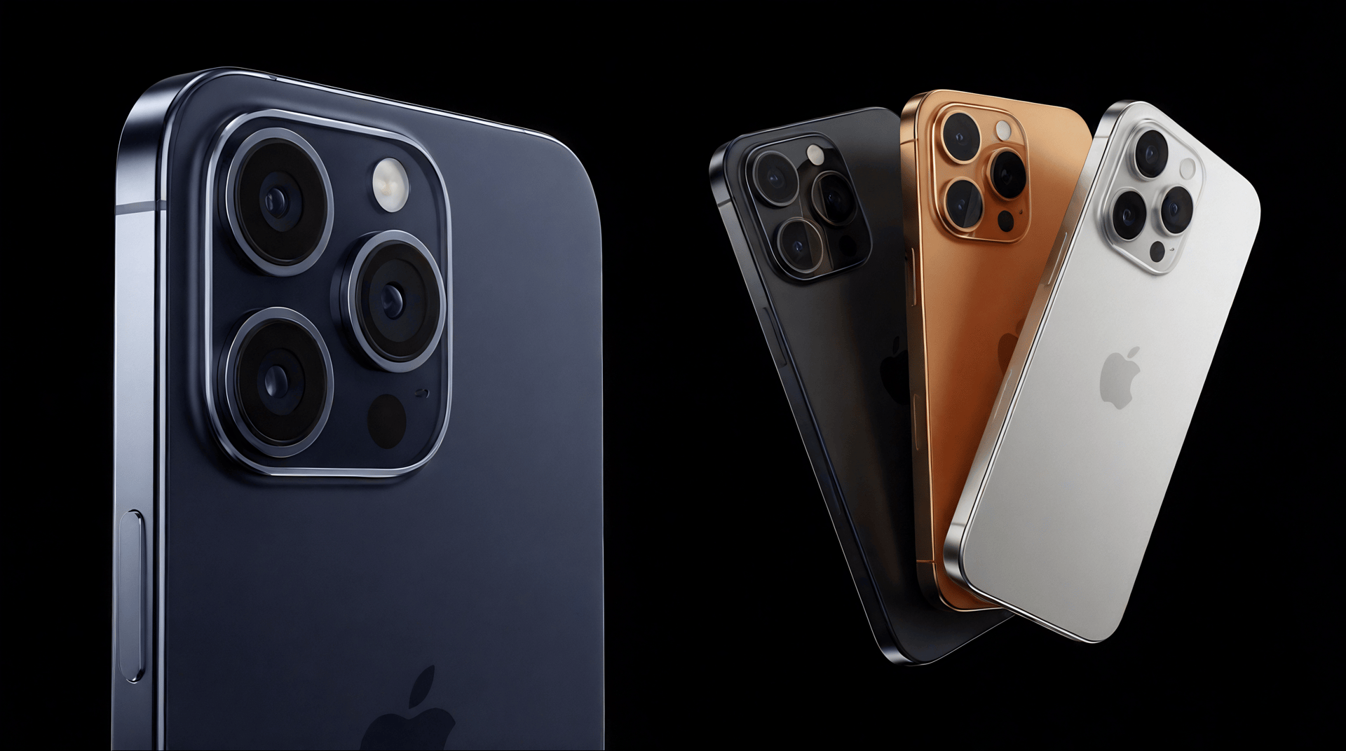 Close-up of a smartphone's triple camera system.