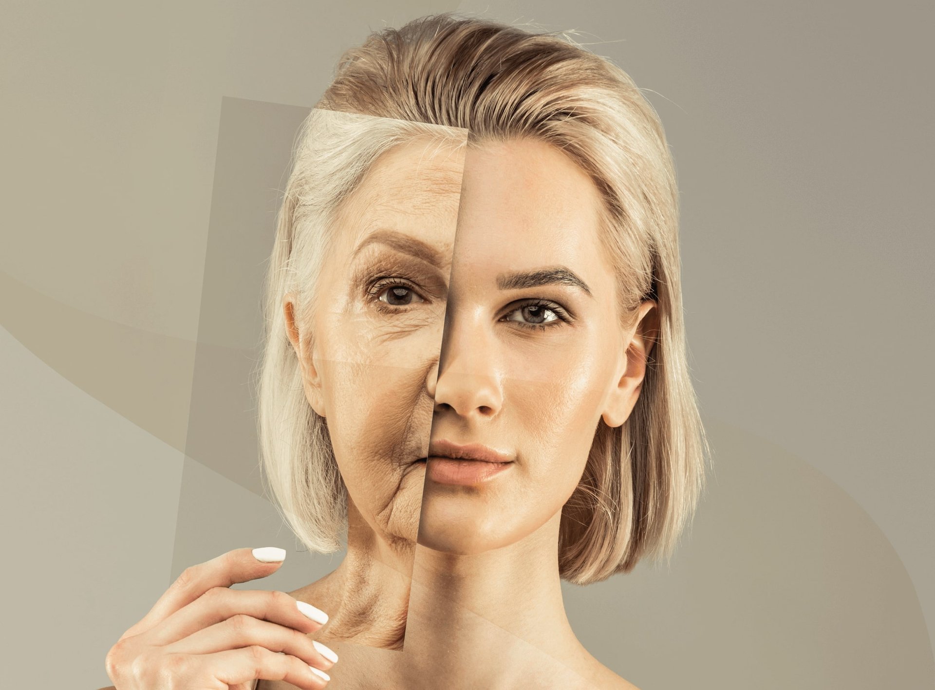 an abstract photo of a curved building with a blue sky in the background