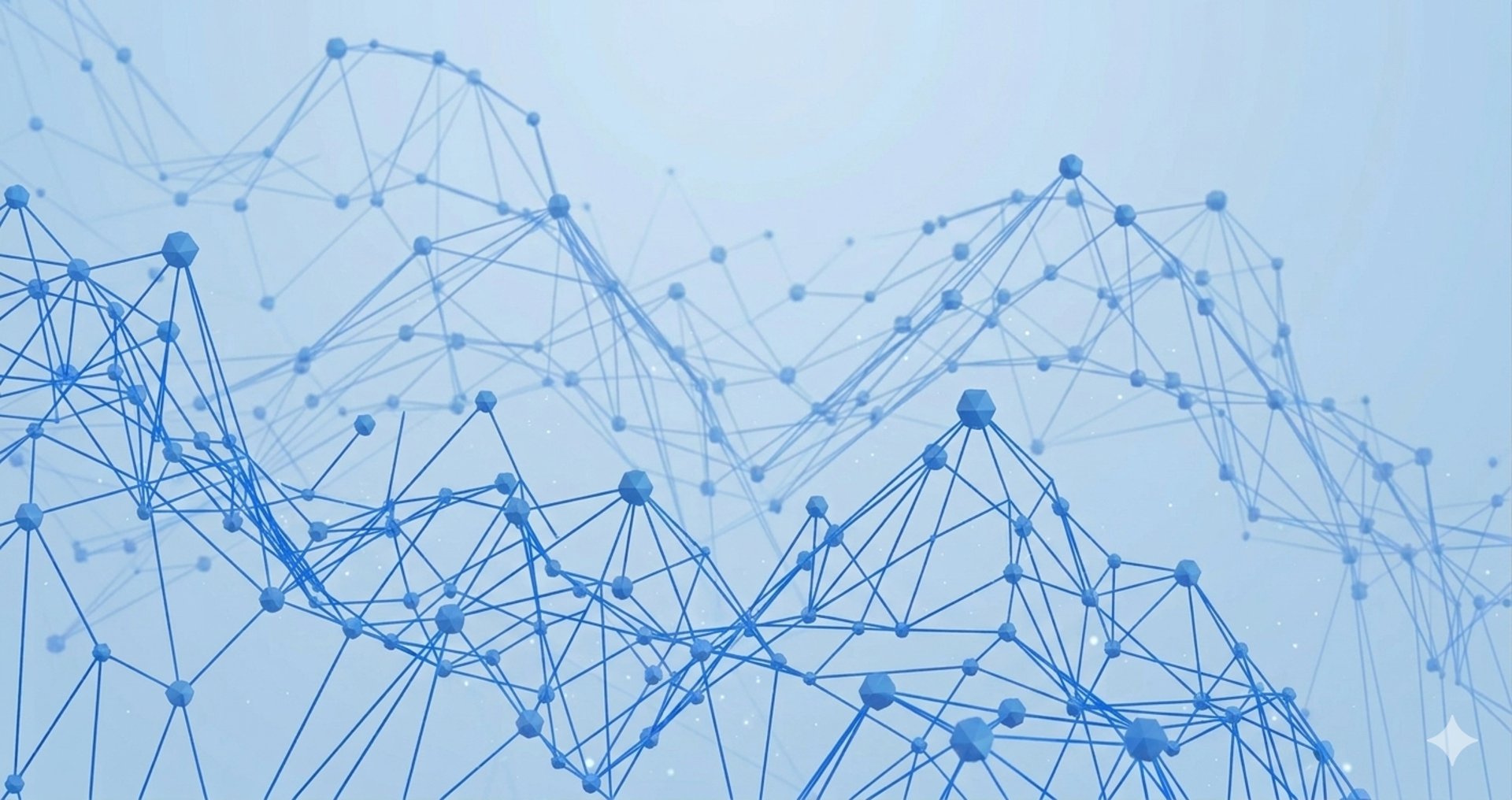 a blue background with lines and dots