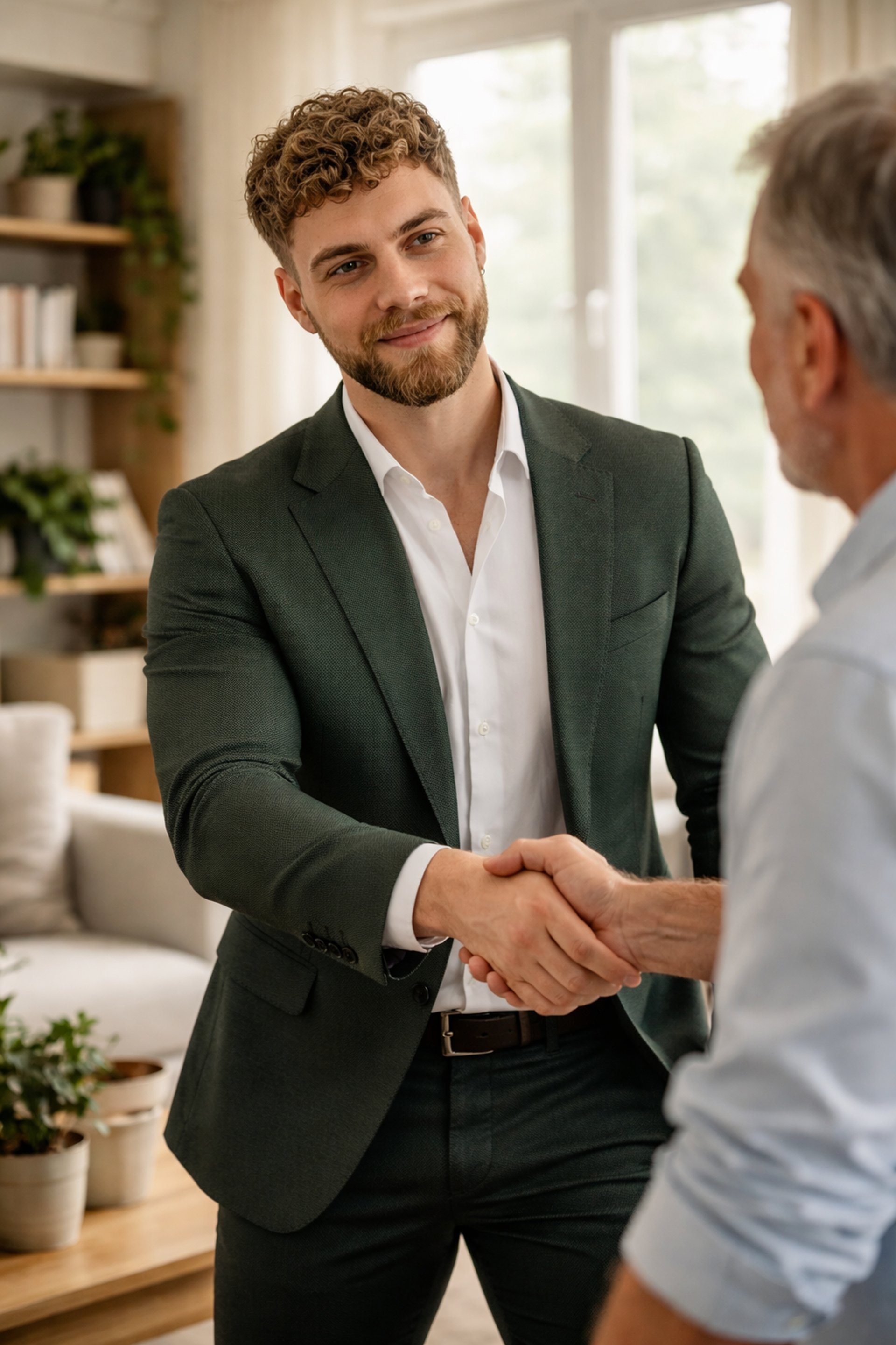 woman in white sweater holding black smartphone