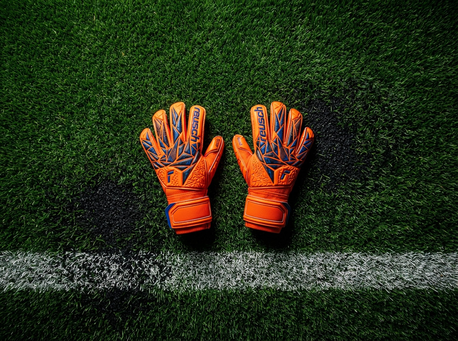 pair of orange adidas cleats on gray surface