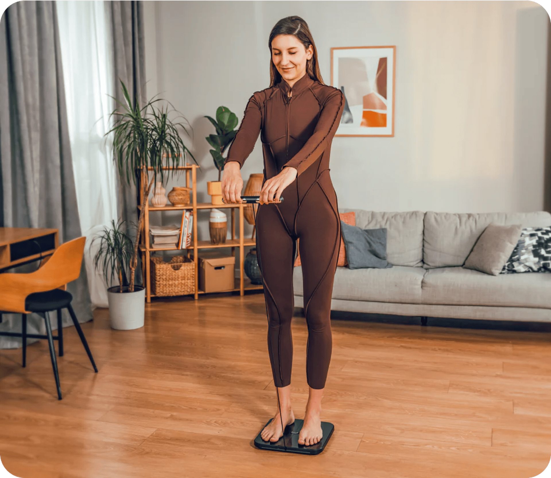 woman holding dried flower