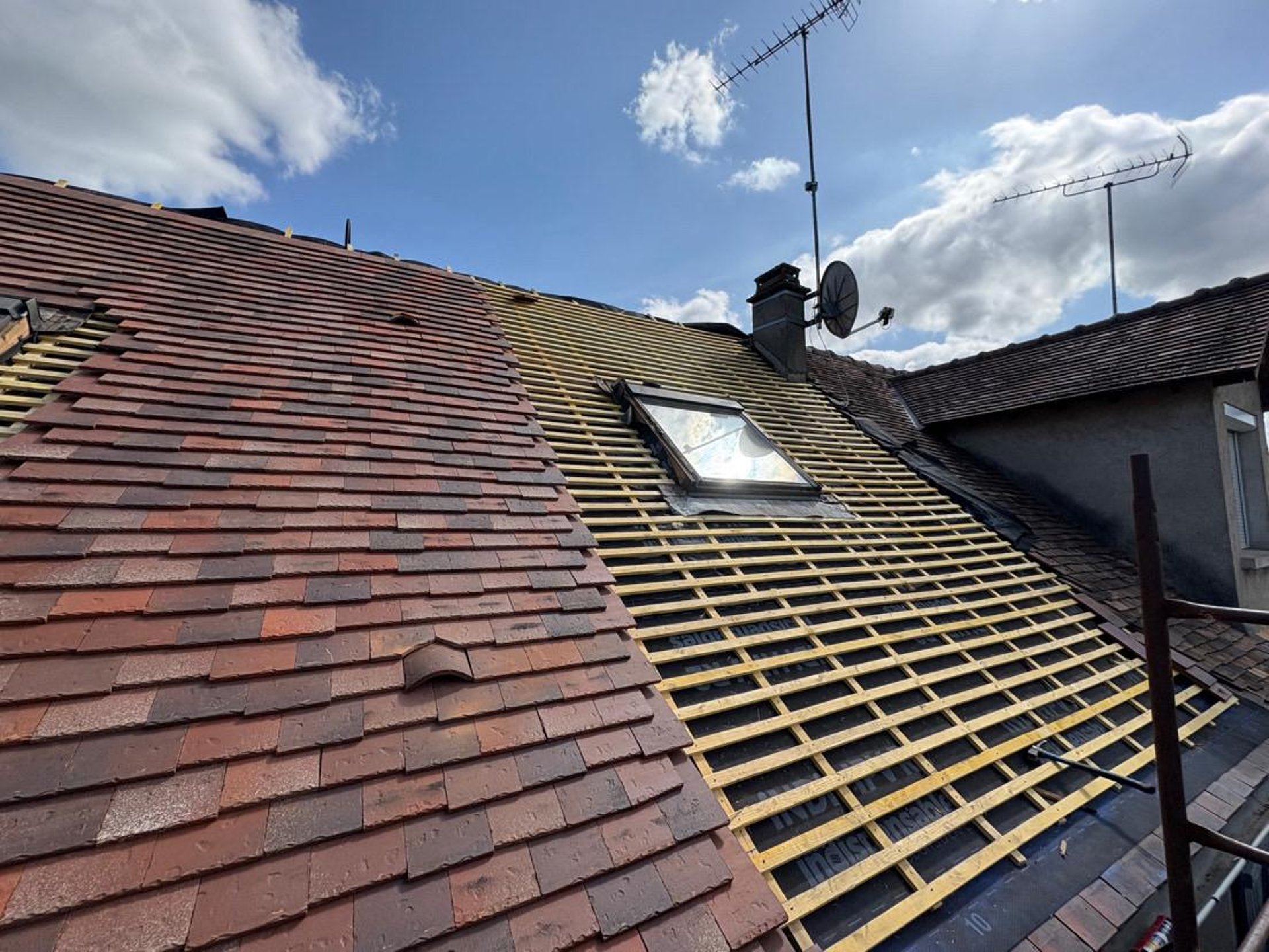 a group of wooden chairs