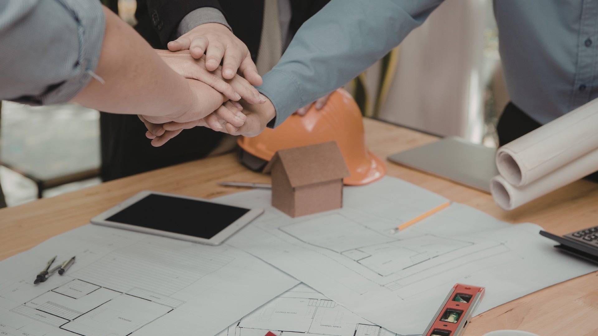 an abstract photo of a curved building with a blue sky in the background