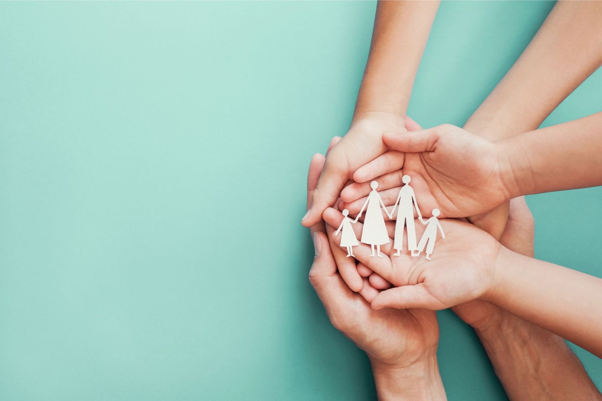 Two women talking in a modern office setting.