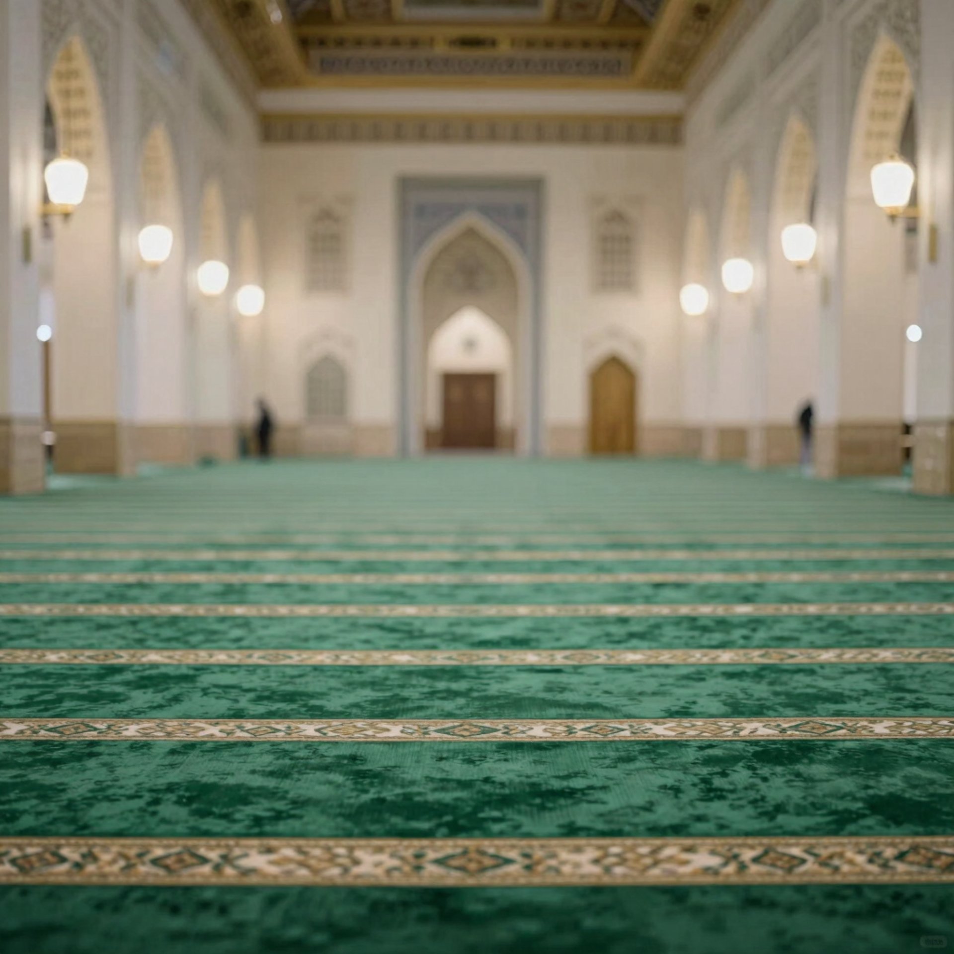 A piece of blue and gold fabric with a flower pattern