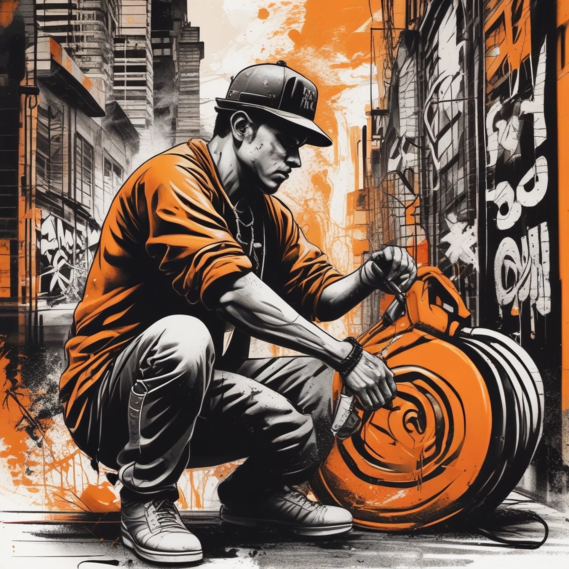 man in black jacket holding black and white labeled bottle