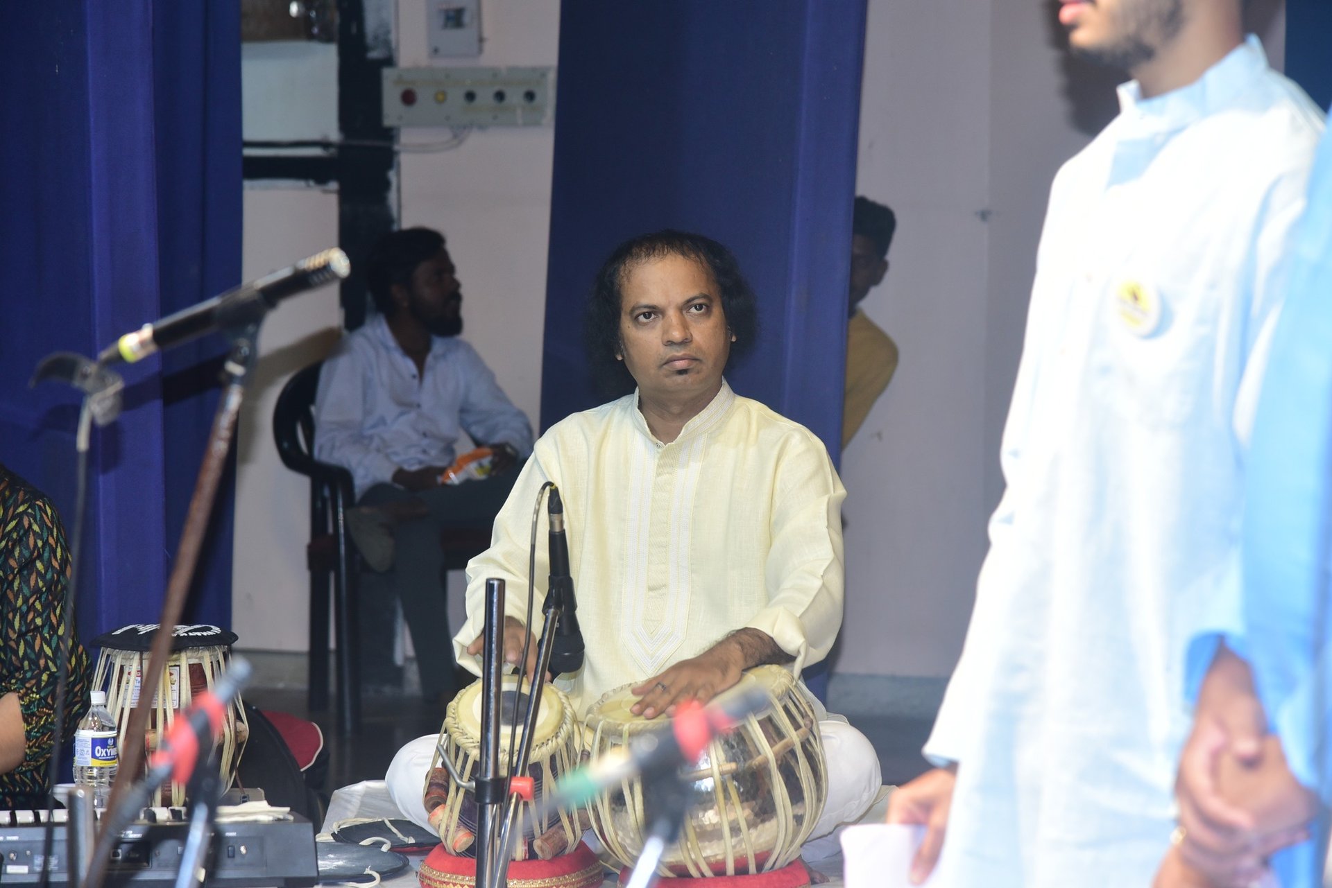 black blue and yellow textile