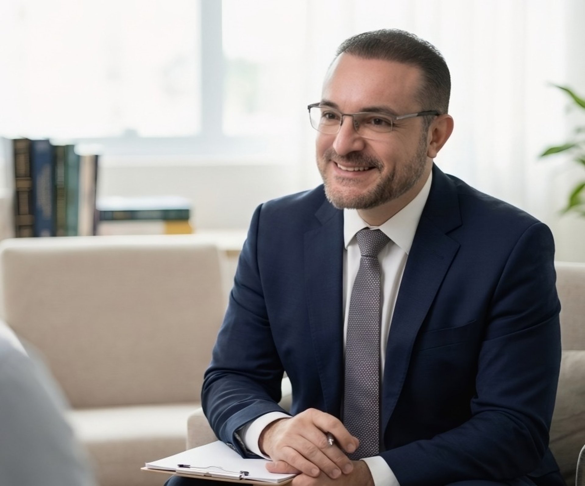 an abstract photo of a curved building with a blue sky in the background