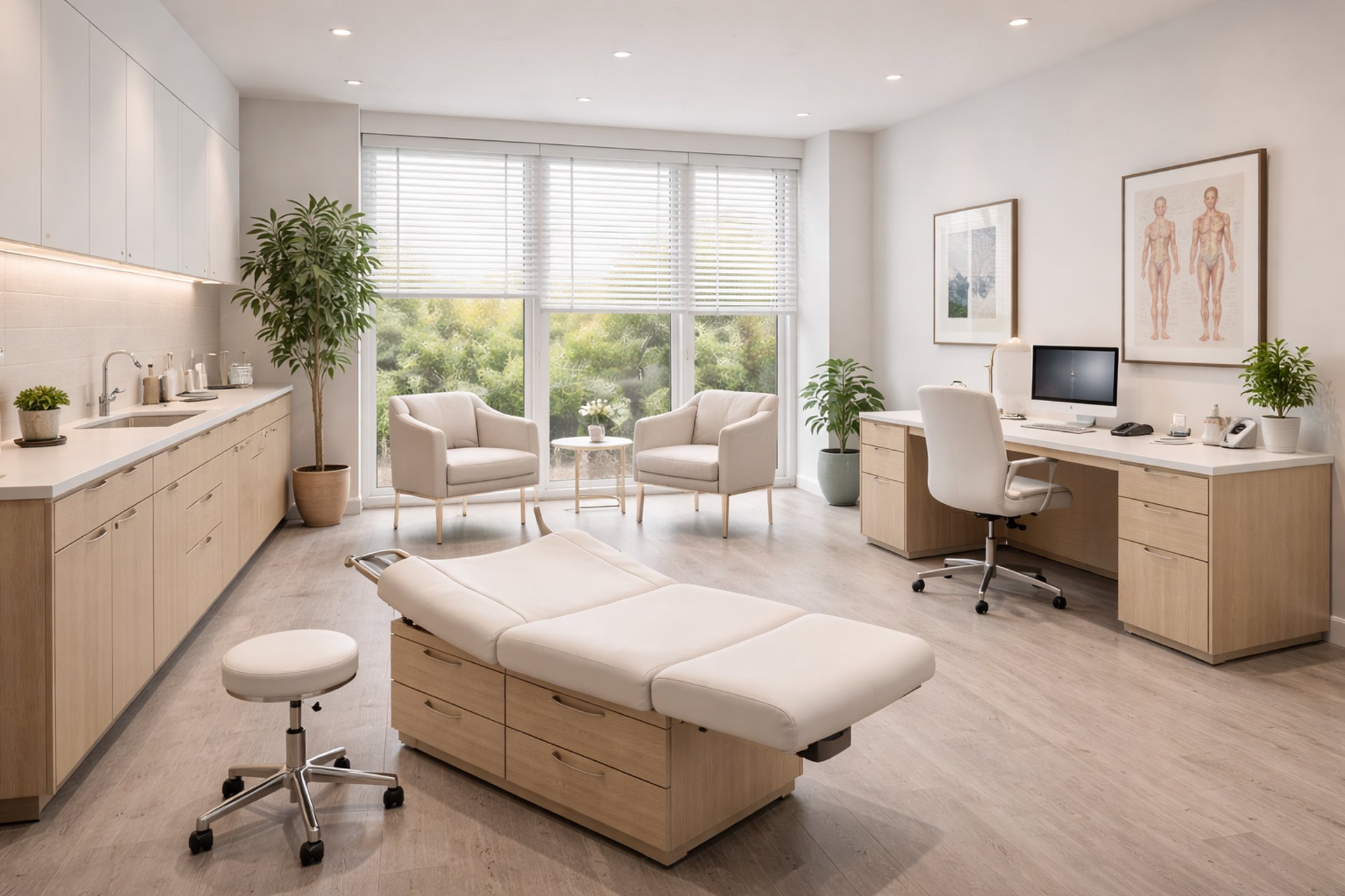Bright home office with desk, chair, and window.