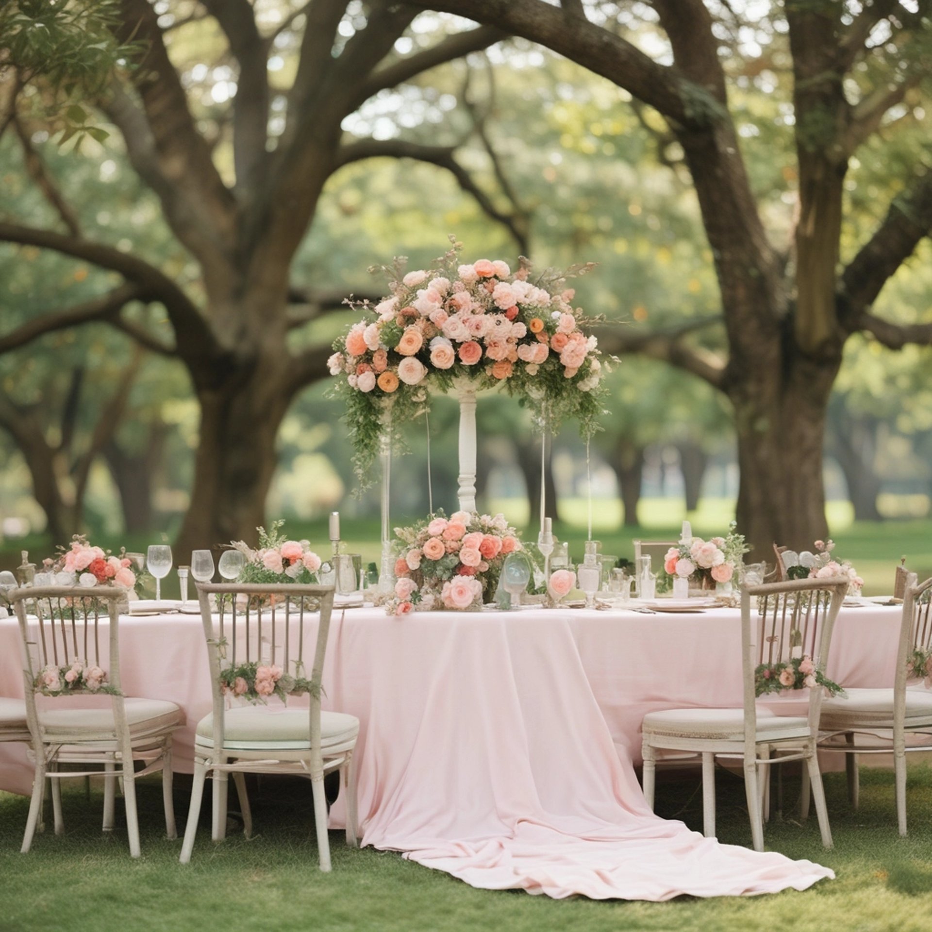 white petaled flowers on brown wooden armless chair