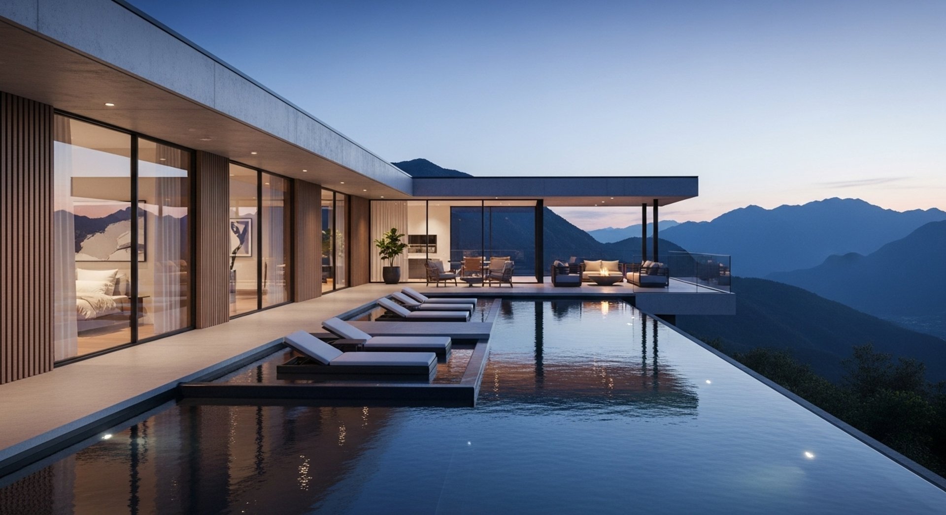 an abstract photo of a curved building with a blue sky in the background