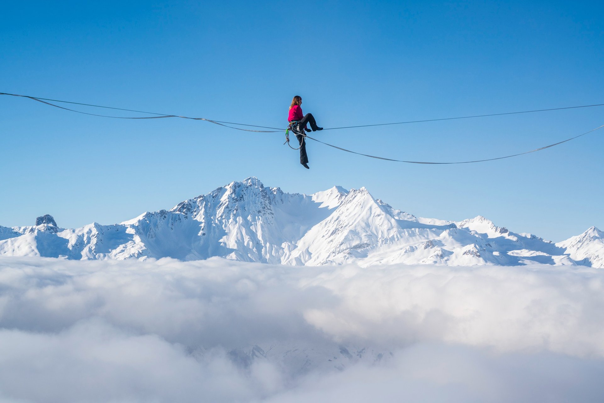 silhouette photo of six persons on top of mountain