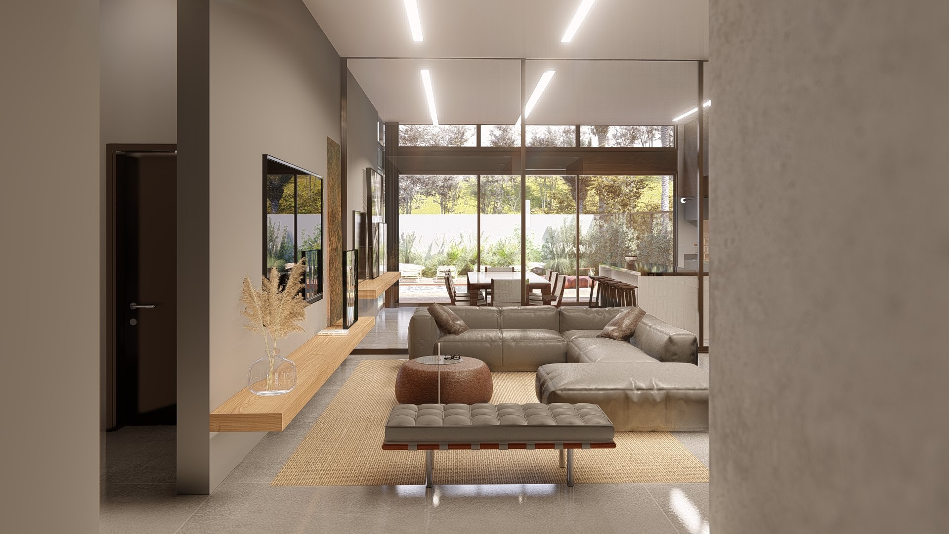 black and brown leather padded tub sofa