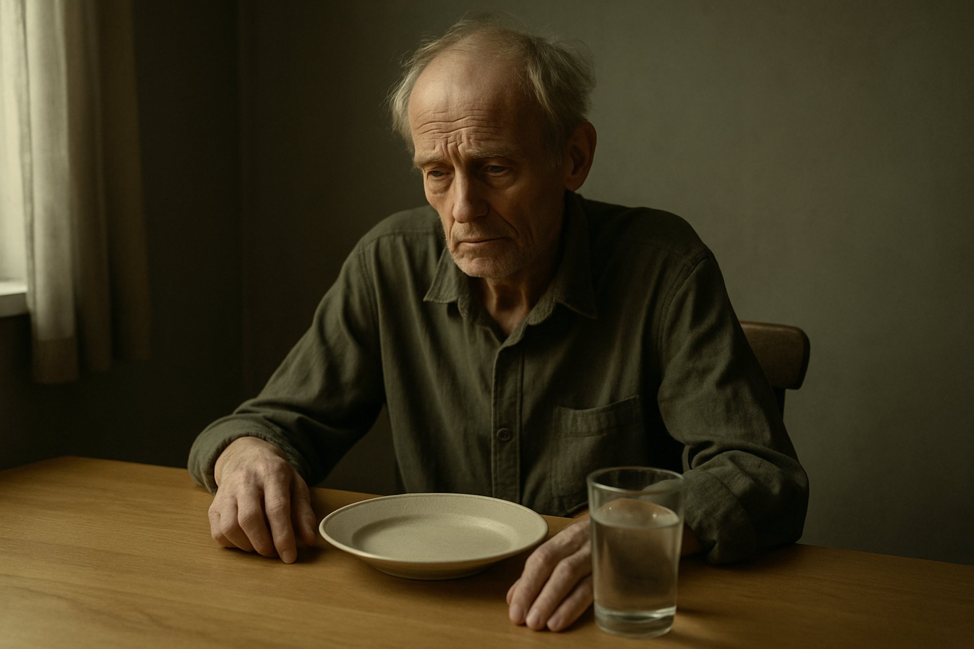 Man with empty plate