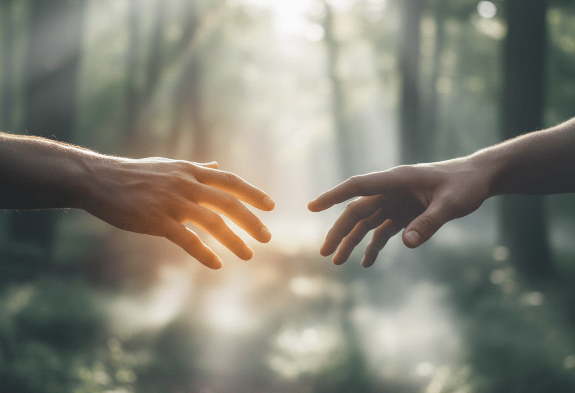 two hands about to hold wallpaper