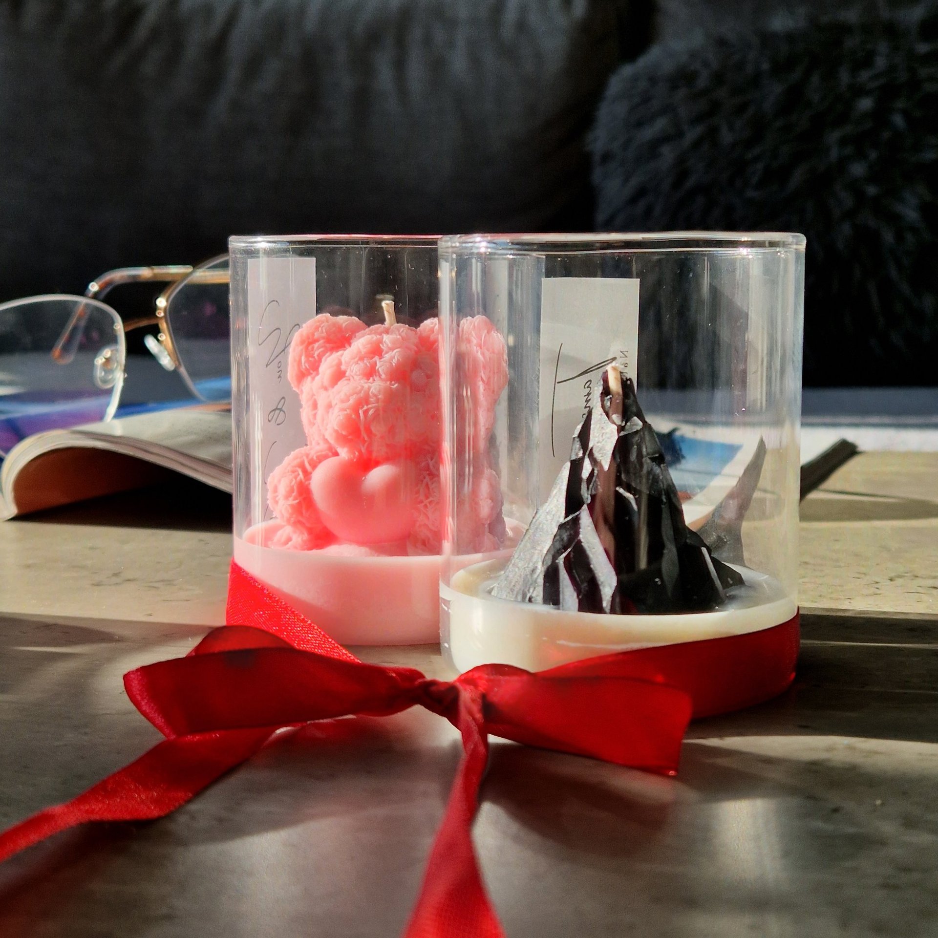 an abstract photo of a curved building with a blue sky in the background