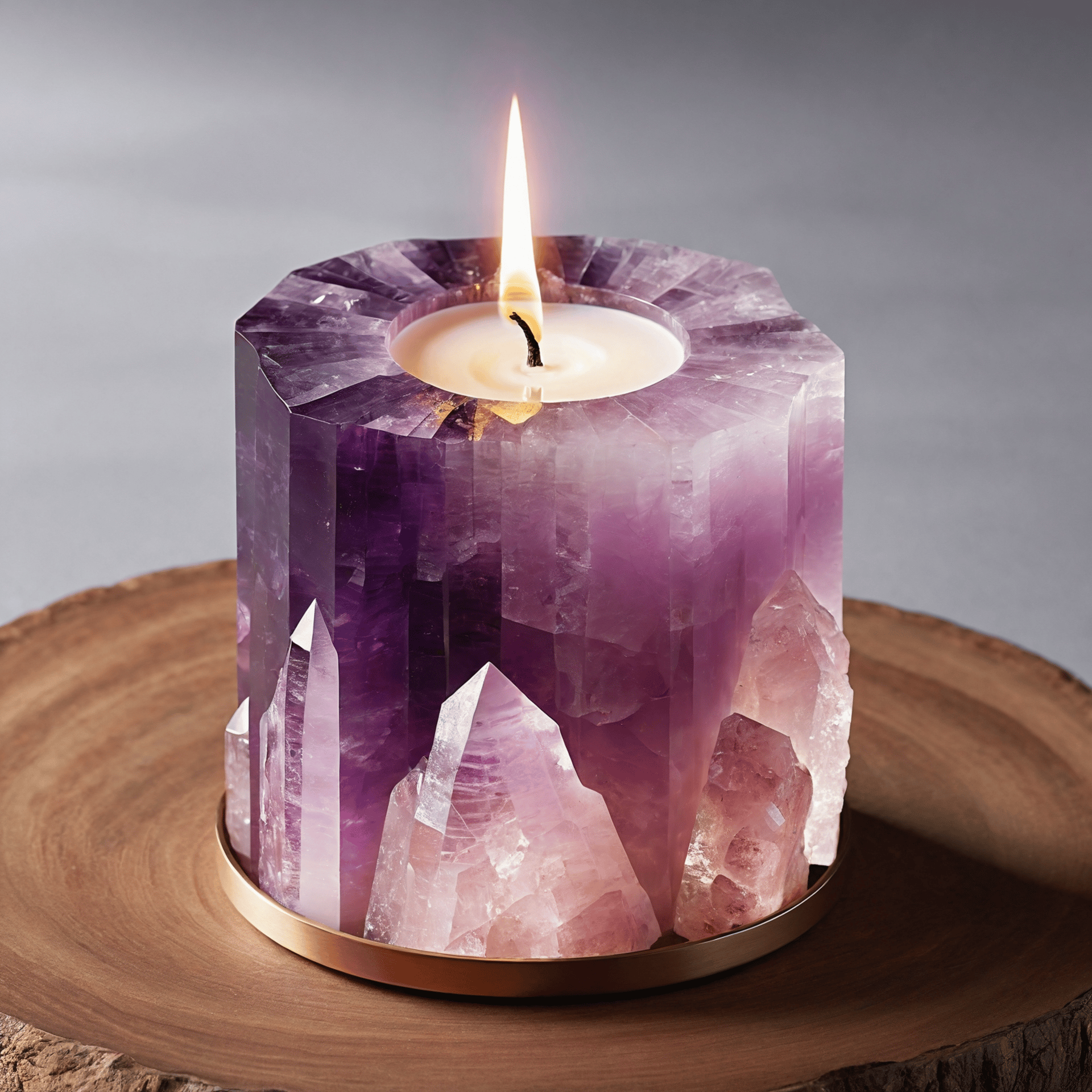 singing bowls with crrystals and candles on shelf with sunshine in window Grow My Soul