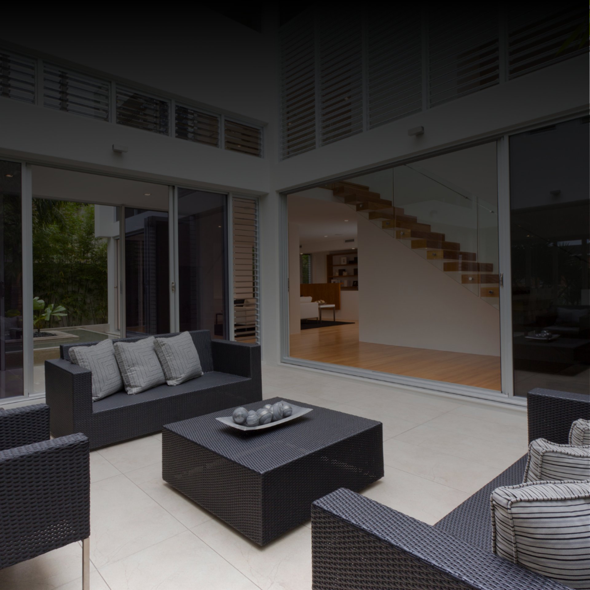 black table lamp on nightstand