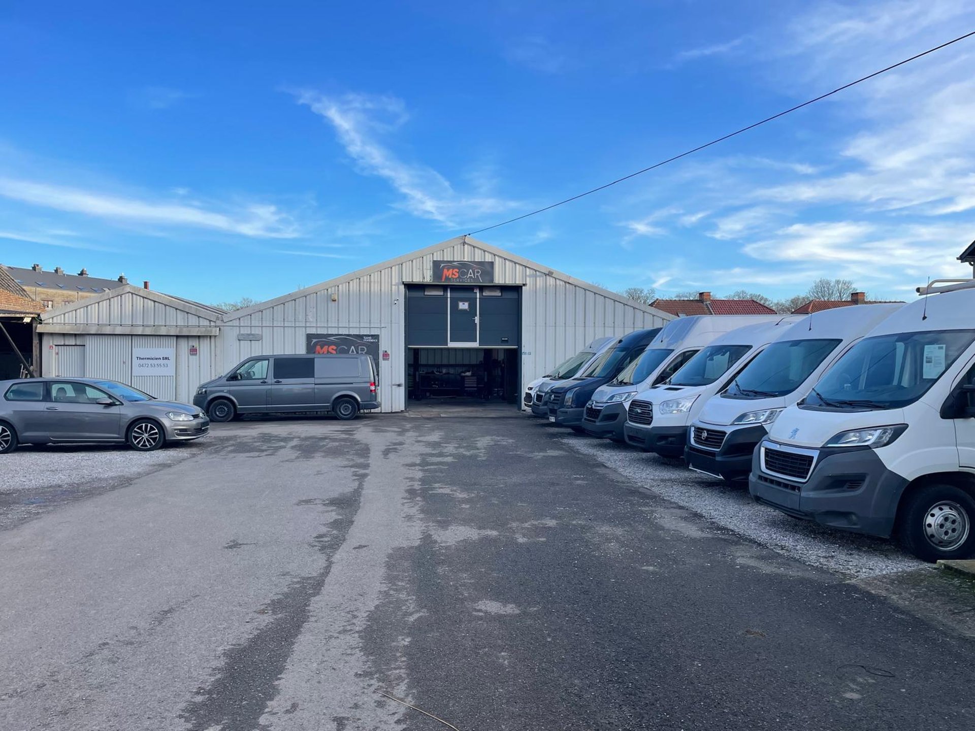 Entrée du garage Ms Car Services à Gembloux