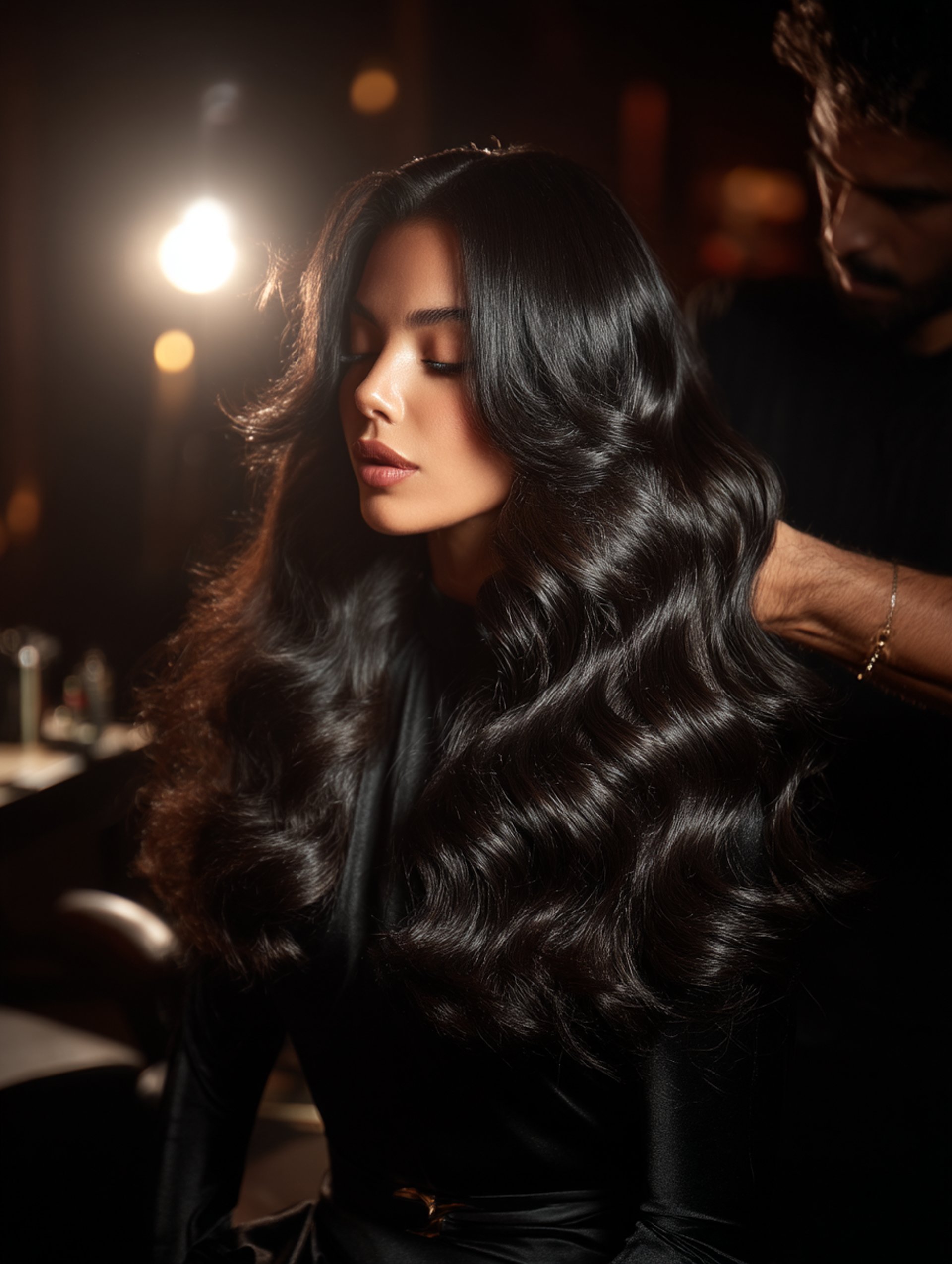 an abstract photo of a curved building with a blue sky in the background
