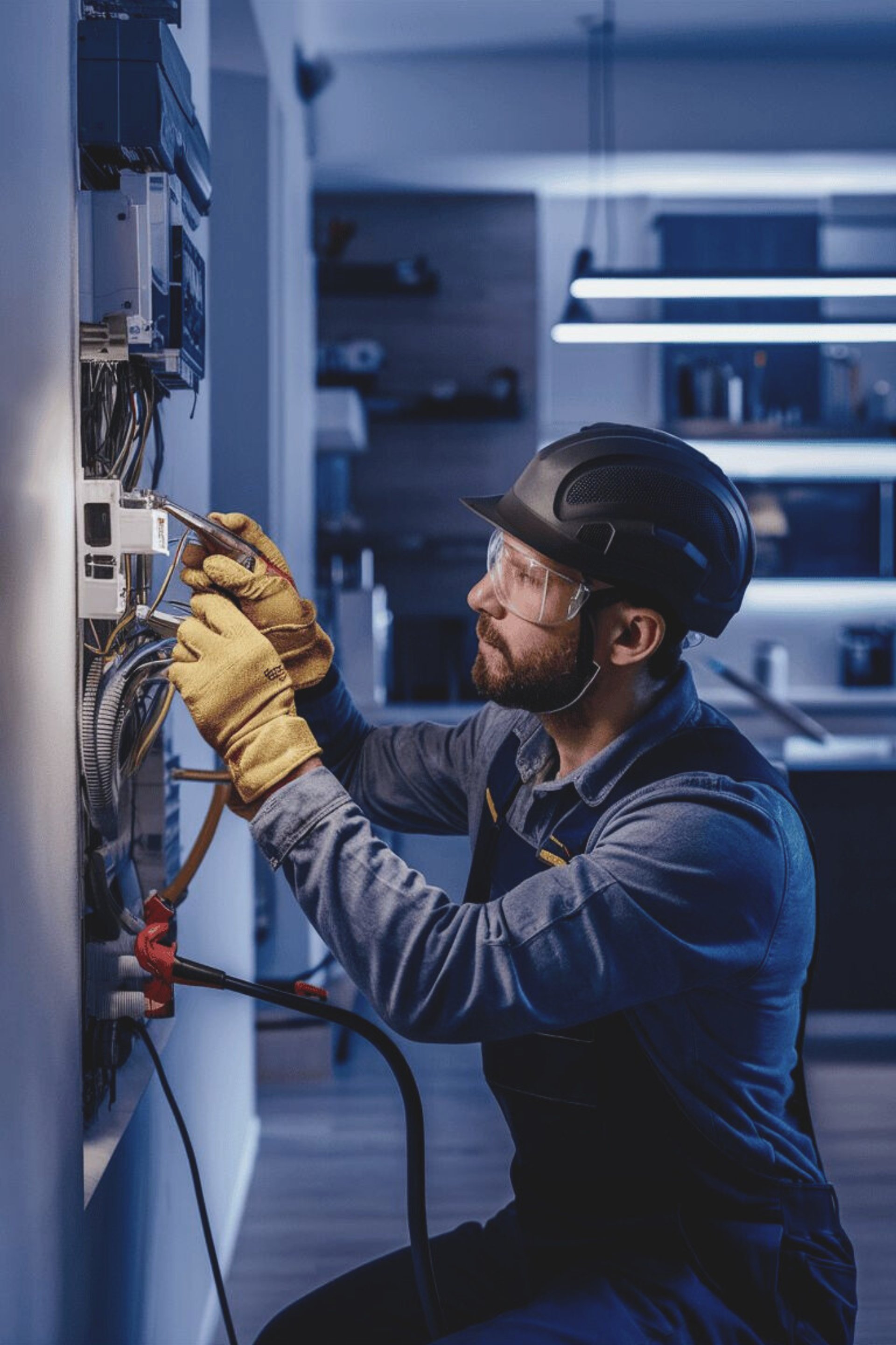 an abstract photo of a curved building with a blue sky in the background
