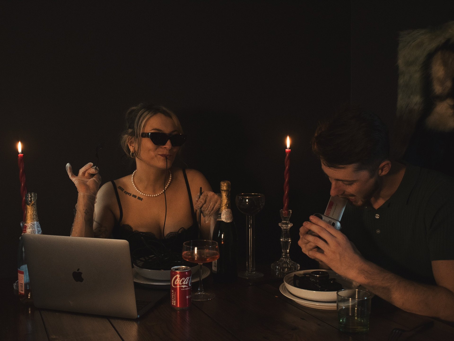 an abstract photo of a curved building with a blue sky in the background