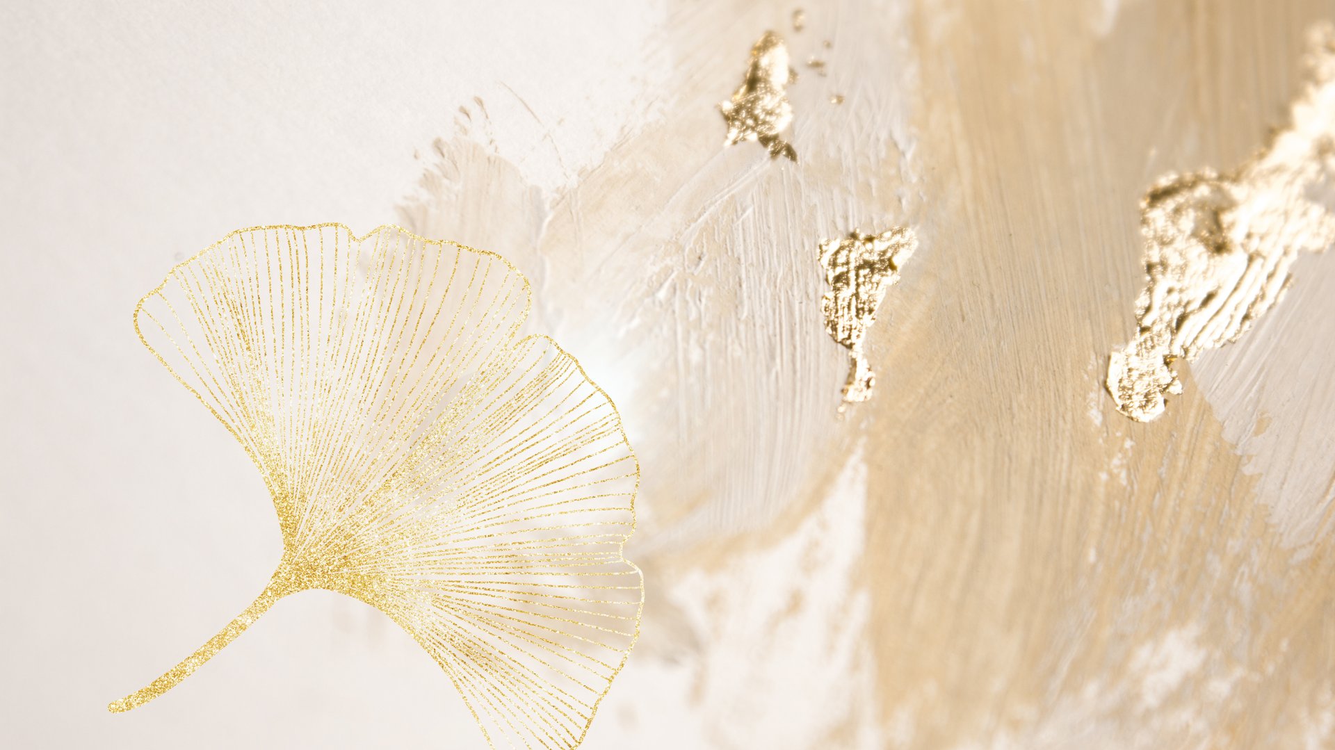 Abstract impression of orange flowers with teal accents