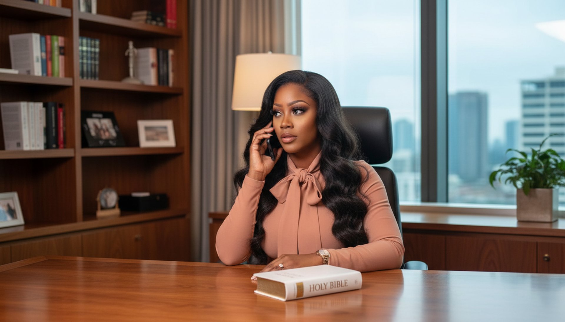 MacBook on table near mug