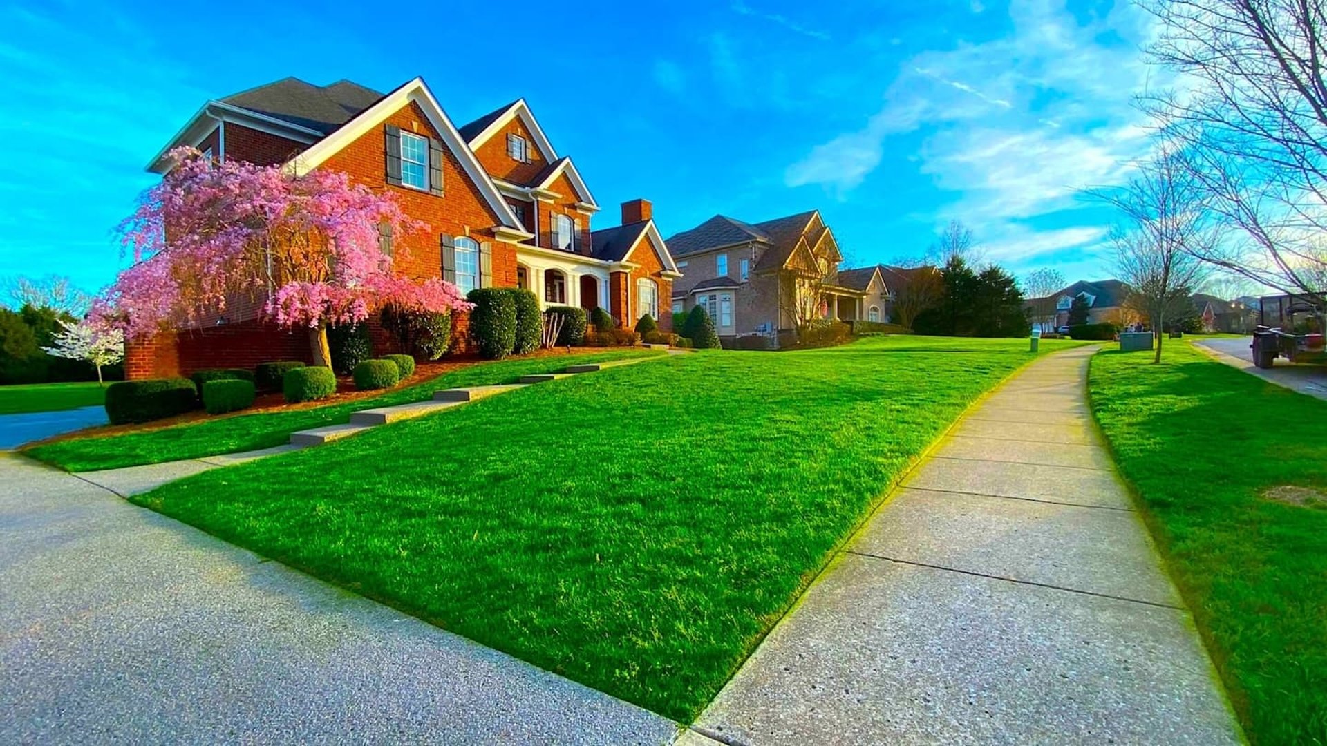 an abstract photo of a curved building with a blue sky in the background