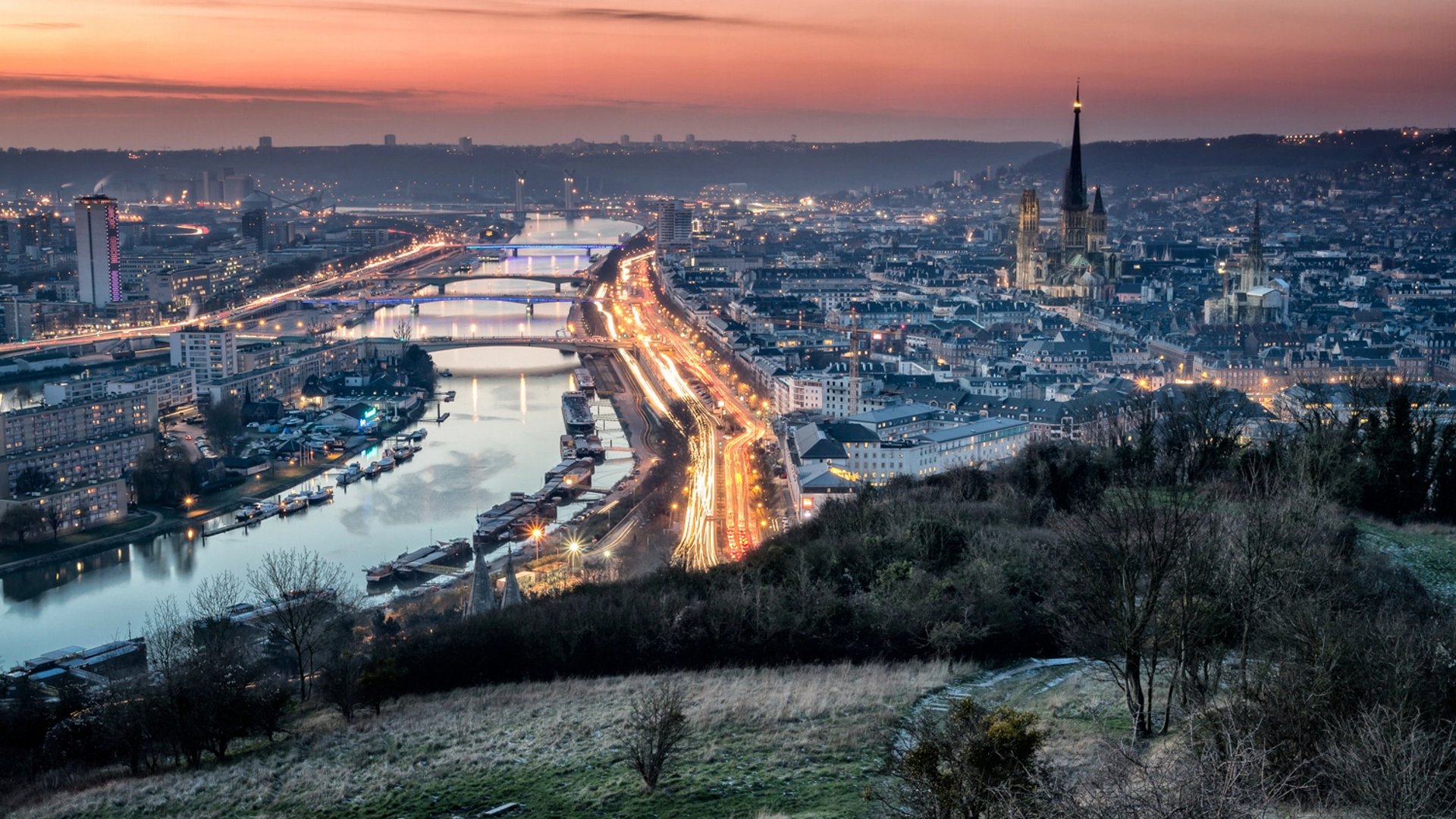 Vue panoramique de la ville de Rouen, Seine-Maritime