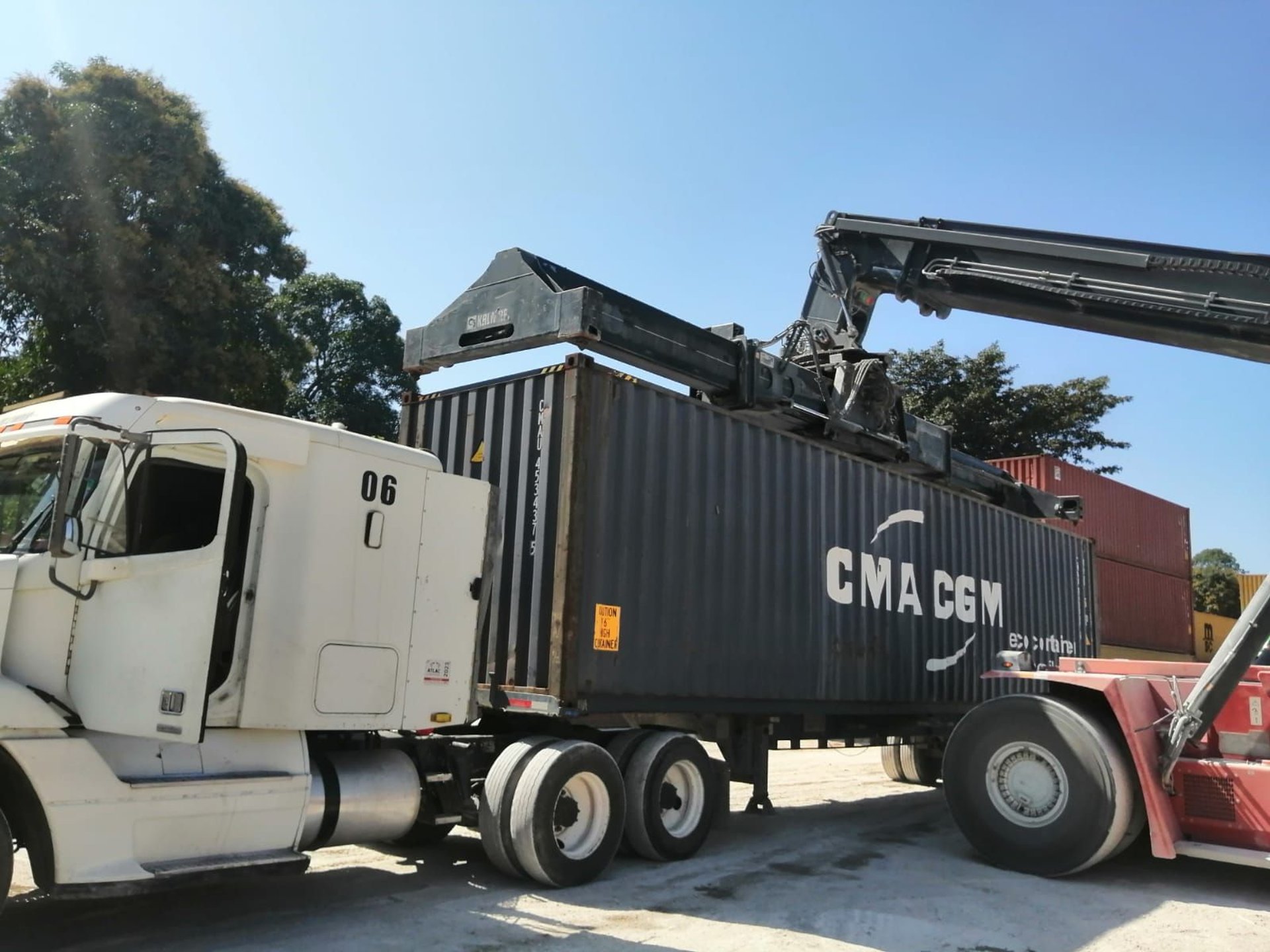 assorted-color filed intermodal containers