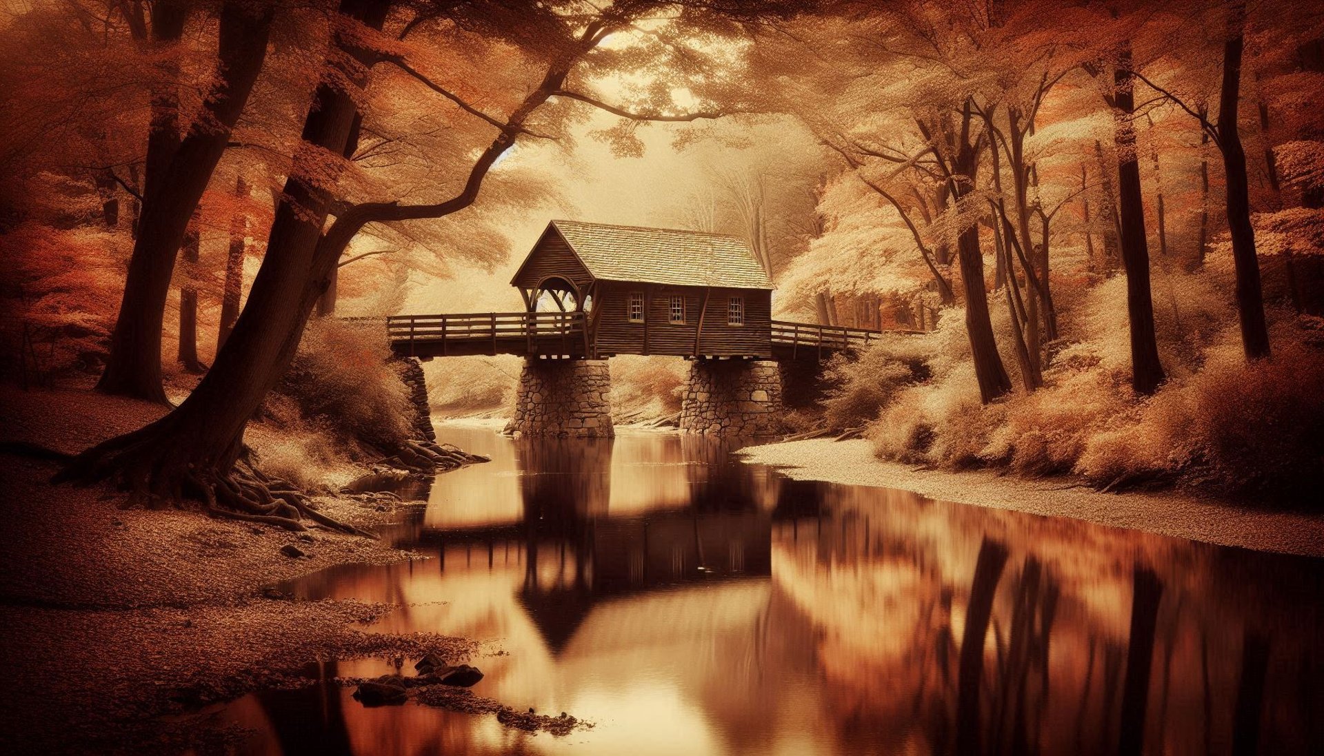 a river that has some trees in it