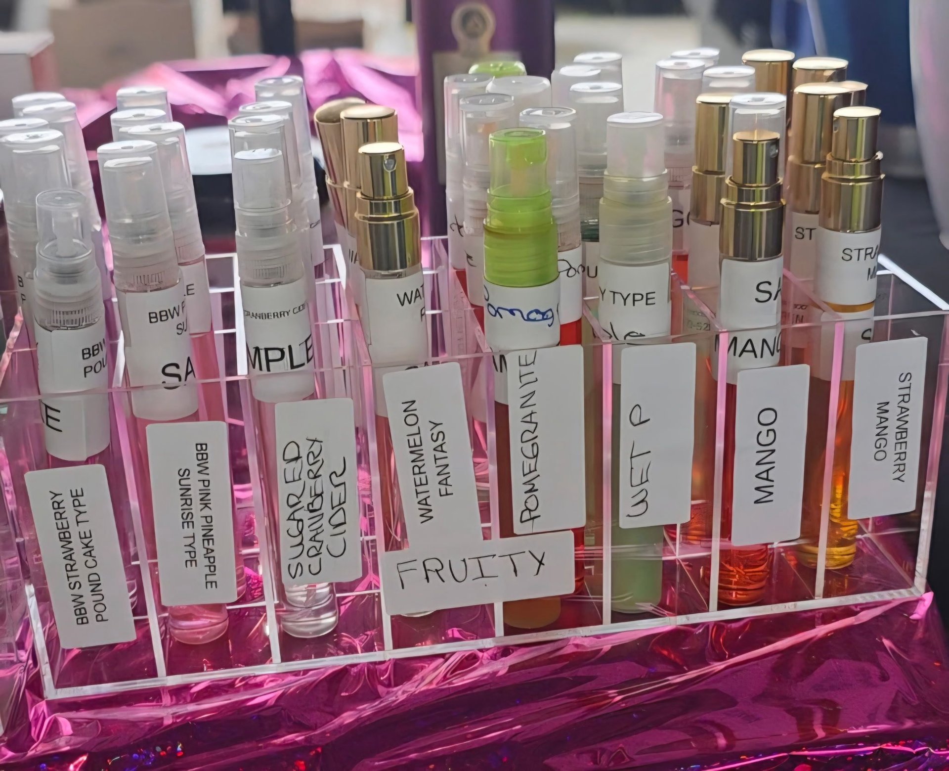 a shelf filled with lots of different types of skin care products