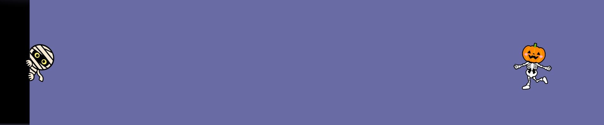 a purple background with pumpkins and a spider