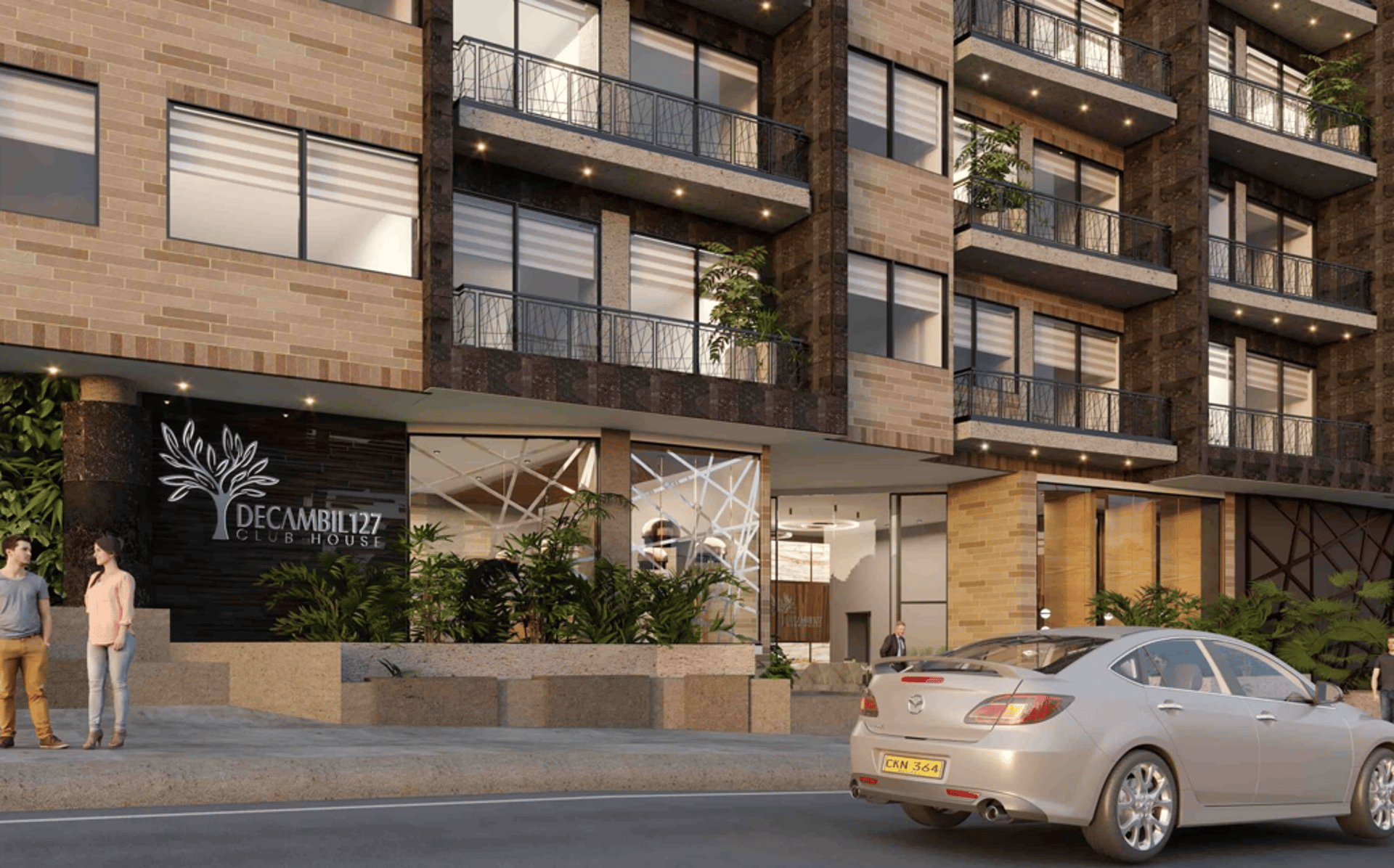 an abstract photo of a curved building with a blue sky in the background