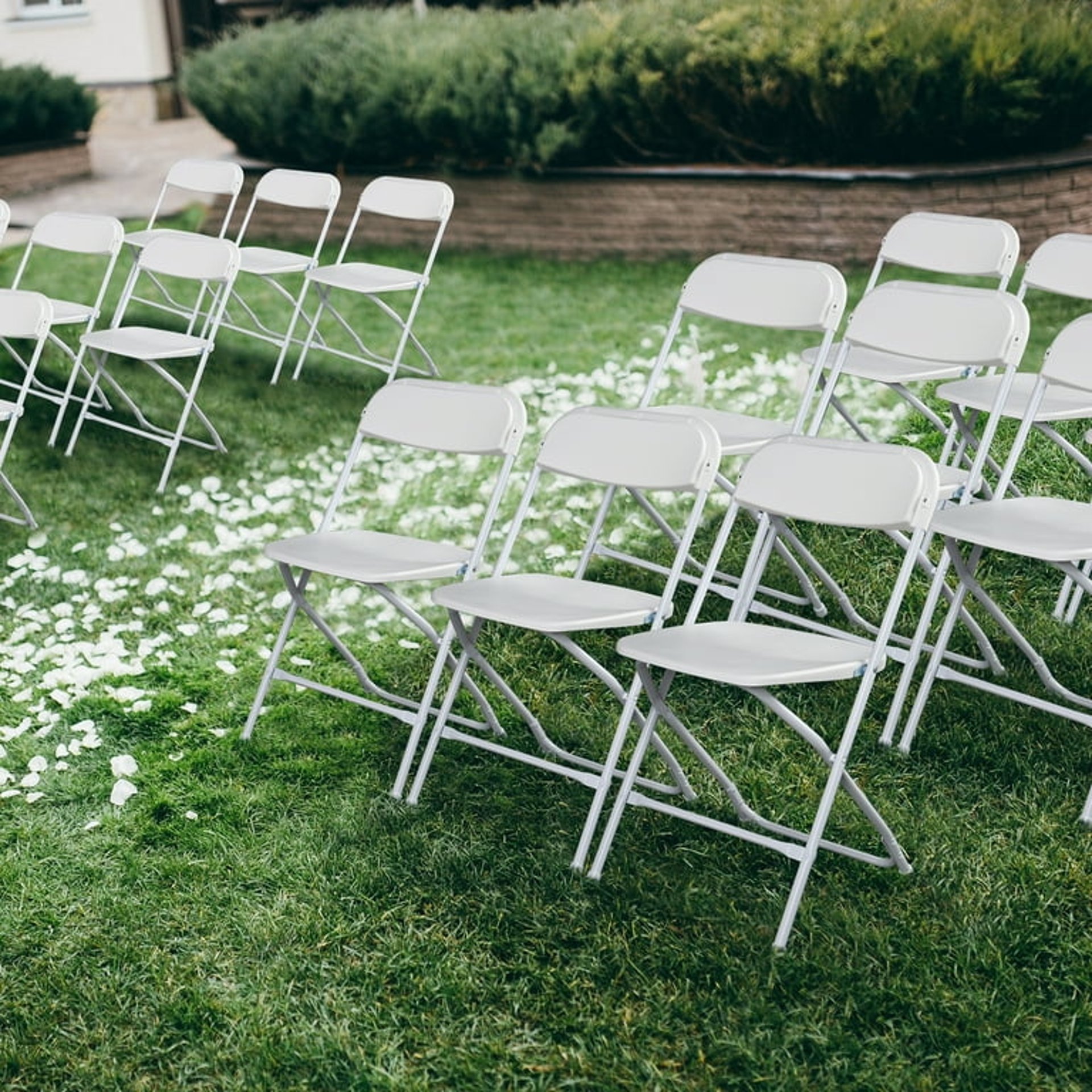 People are having a picnic in a backyard.