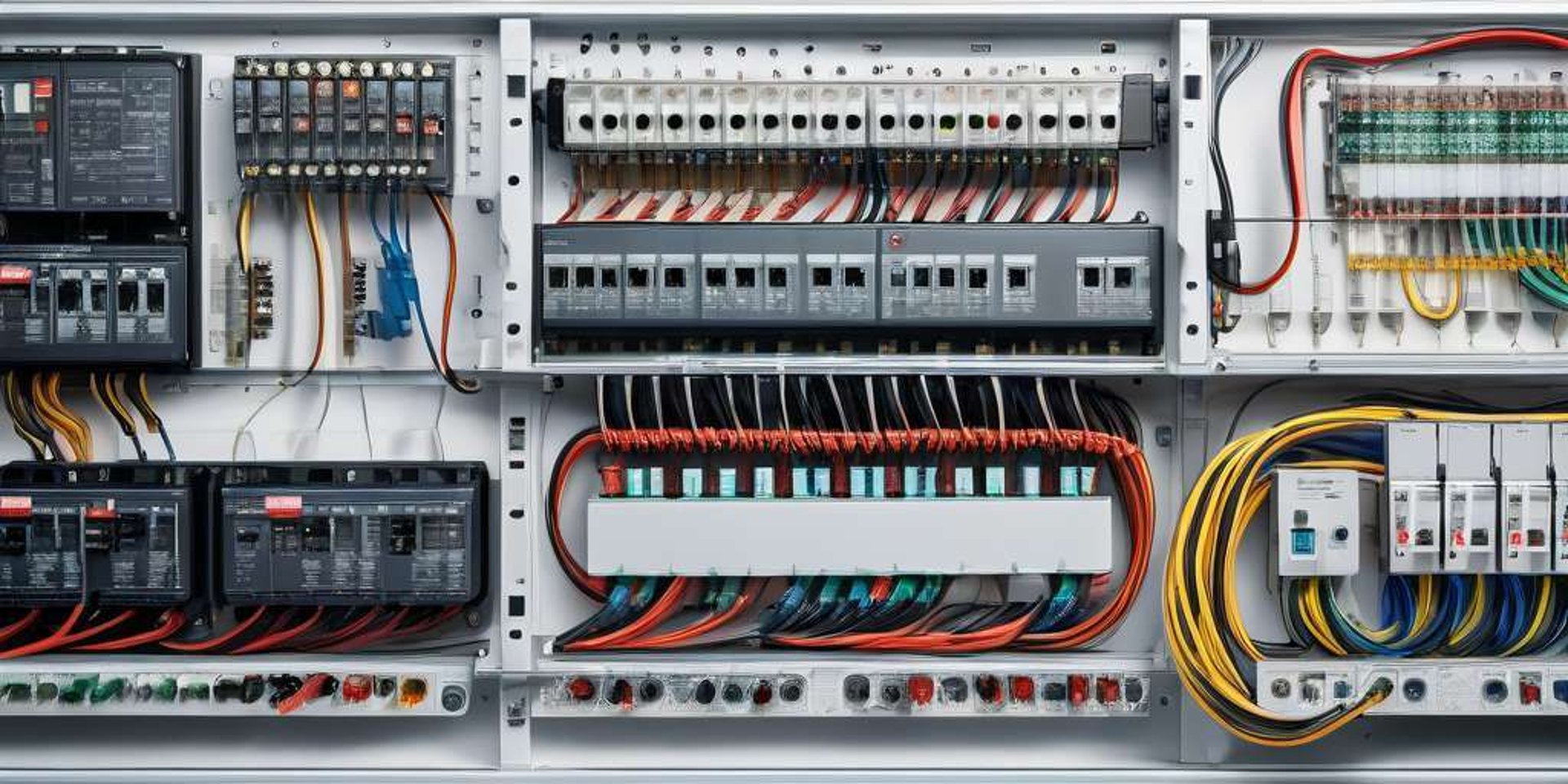 a bunch of electrical wires are attached to a wall