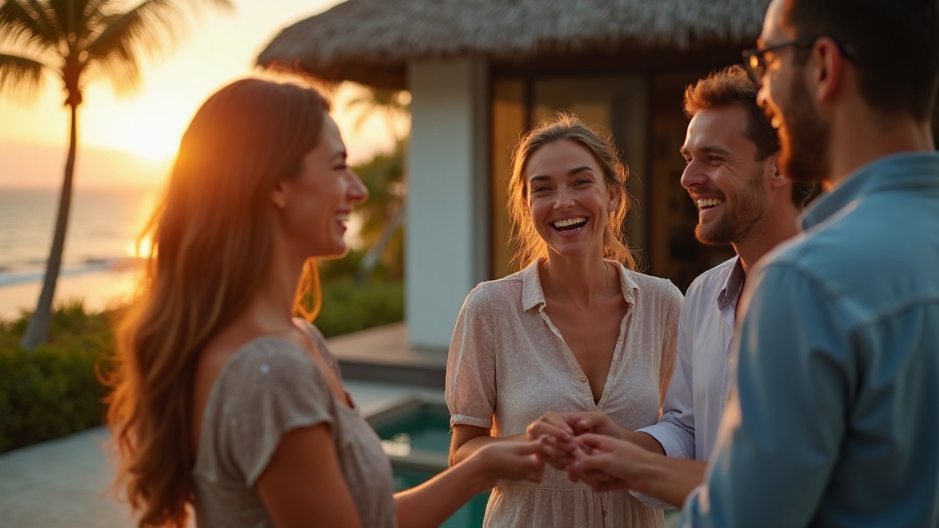 an abstract photo of a curved building with a blue sky in the background