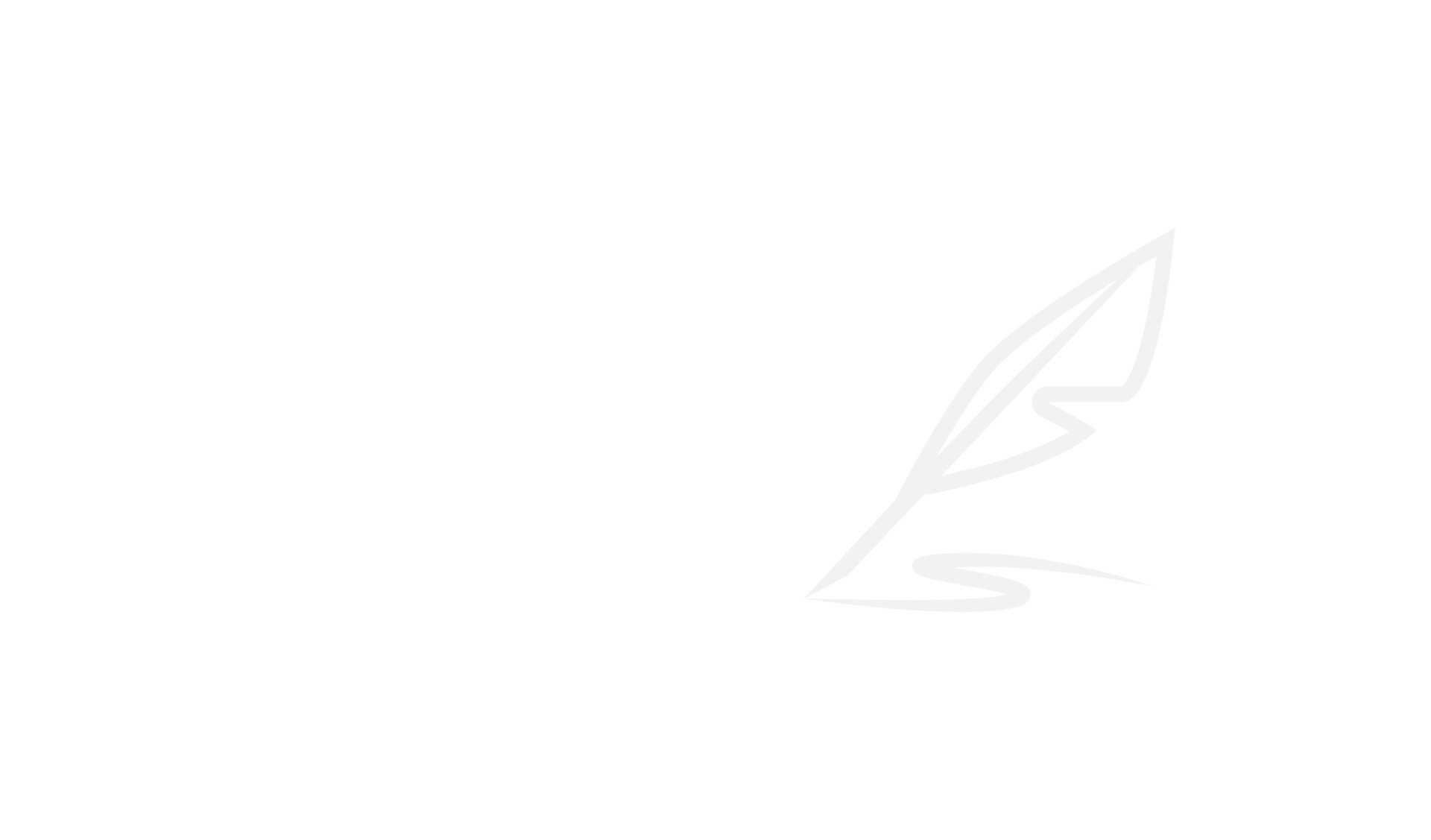 A stylised quill leaving a trail of ink