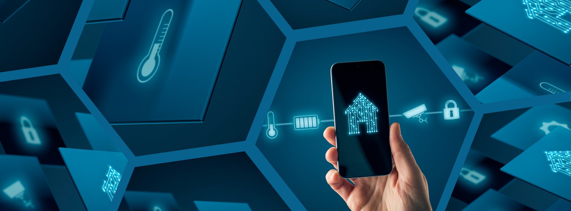 a smart phone sitting next to a security camera